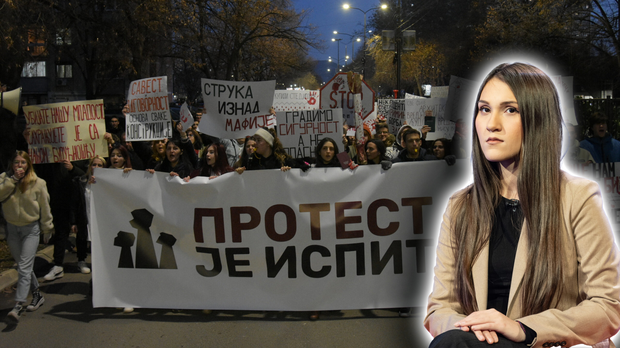 Numerous students and citizens gathered in Nis at the intersection of Vojvode Misica and Bulevar Nemanjica to first observe 16 minutes of silence to honor the victims of the accident at the Novi Sad Railway Station and the child killed in the attack at th