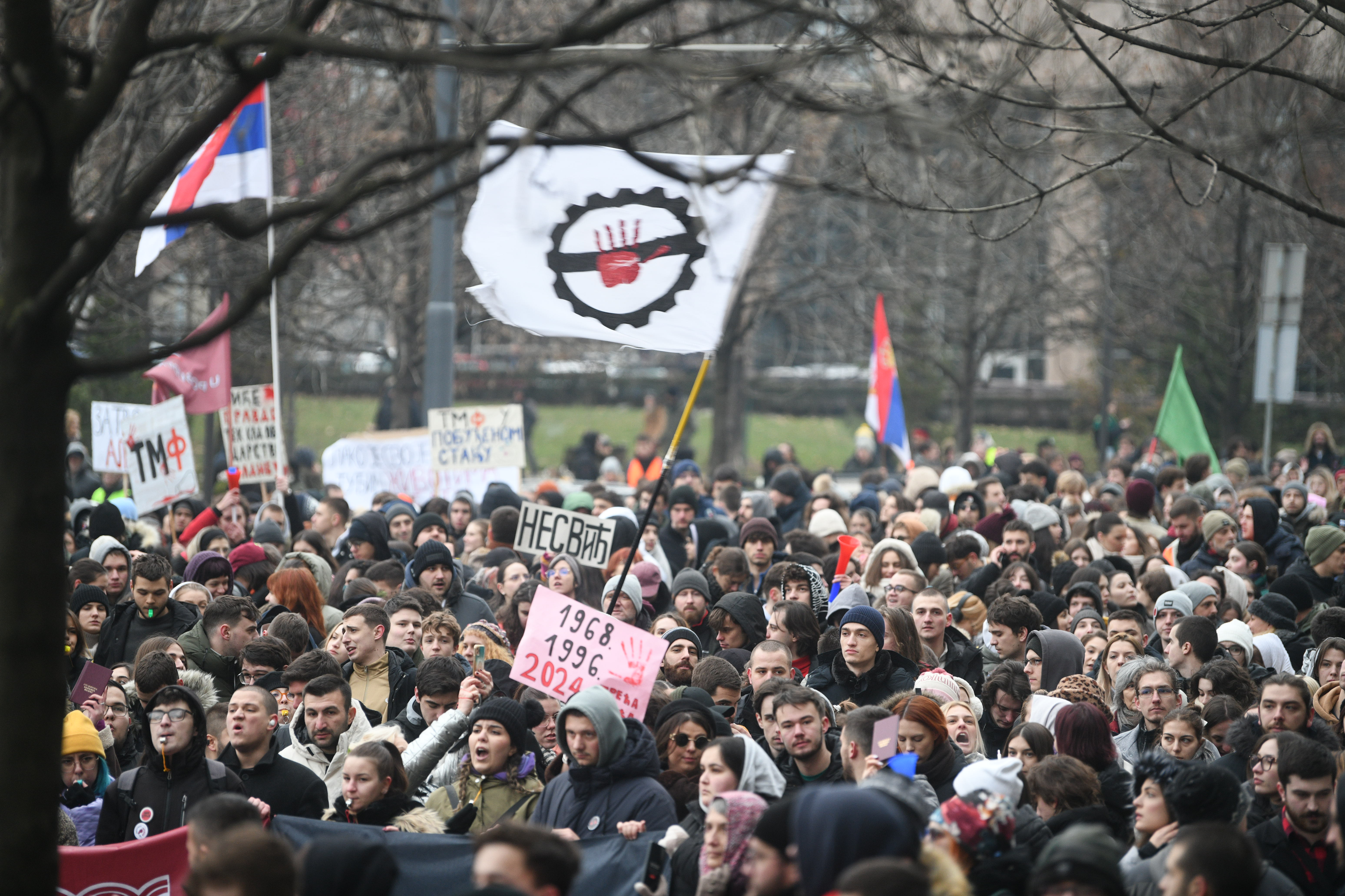 Beograd 16. januar 2025. Protest studenata ispred Tužilaštva studenti podrska devojci koju je oborio auto na blokadi Foto:Filip Krainčanić/Nova.rs