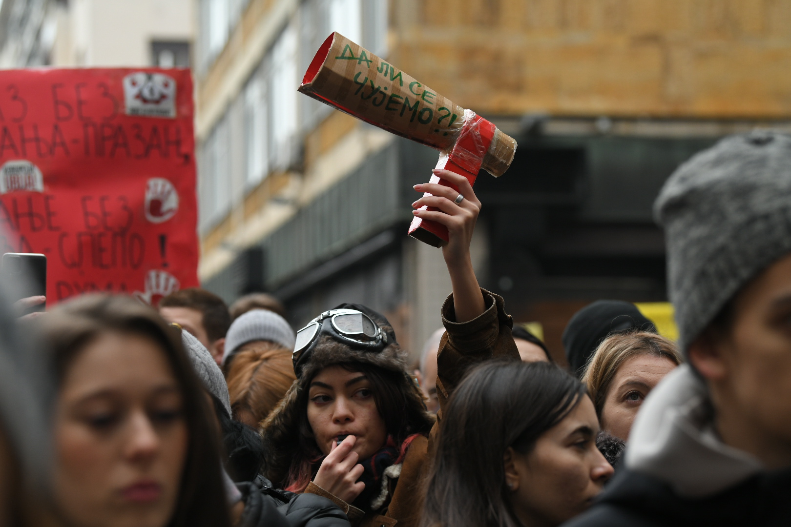 Beograd 20. januar 2025. Protest studenata I prosvetnih radnika, učenika na platou ispred Filozofskog fakulteta Foto:Amir Hamzagić/Nova.rs