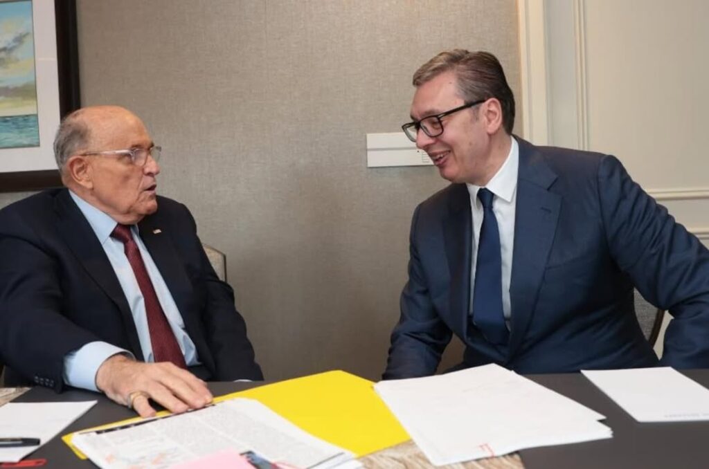 Rudi Đulijani i Aleksandar Vučić Foto: Instagram/buducnostsrbijeav