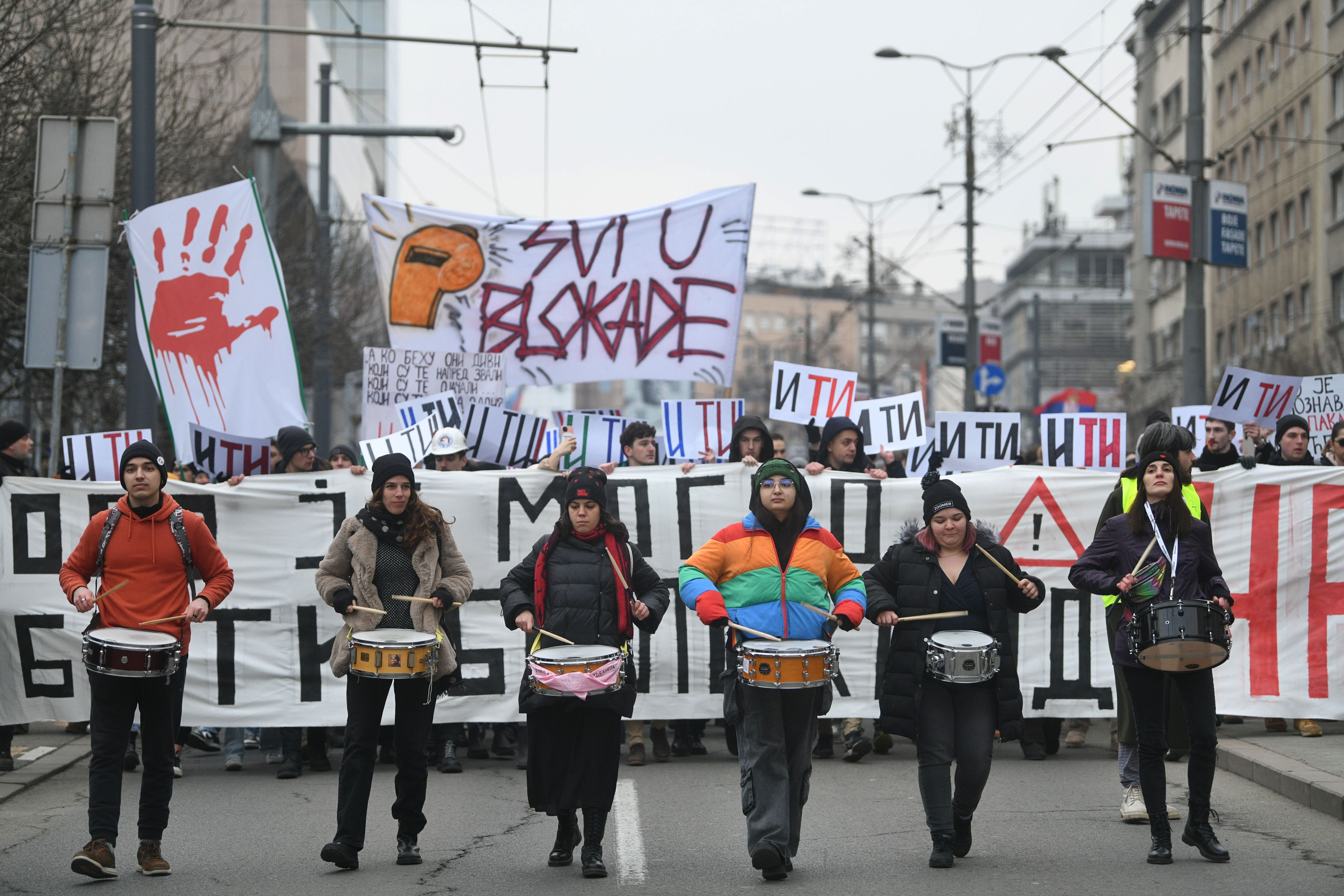 Beograd 16. januar 2025. Velika kolona studenata krenula ka Tužilaštvu Studenti šetnja, podrska devojci koju je oborio auto na blokadi Foto:Filip Krainčanić/Nova.rs