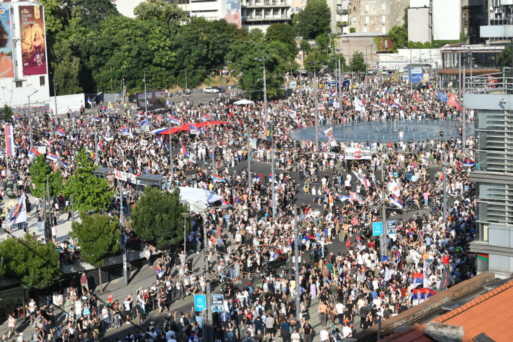 Beograd 28.06.2025. Vidimo se na Vidovdan, veliki studentski protest, Slavija, total, masovka Foto: Vladislav Mitić/Nova.rs