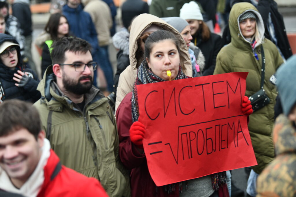 Beograd 10. januar 2025. Okupljanje studenata pred protest i blokadu Mostarske petlje  studenti. Protest studenata „Dođi na Mostar ako imaš petlju" Foto:Vesna Lalić/Nova.rs