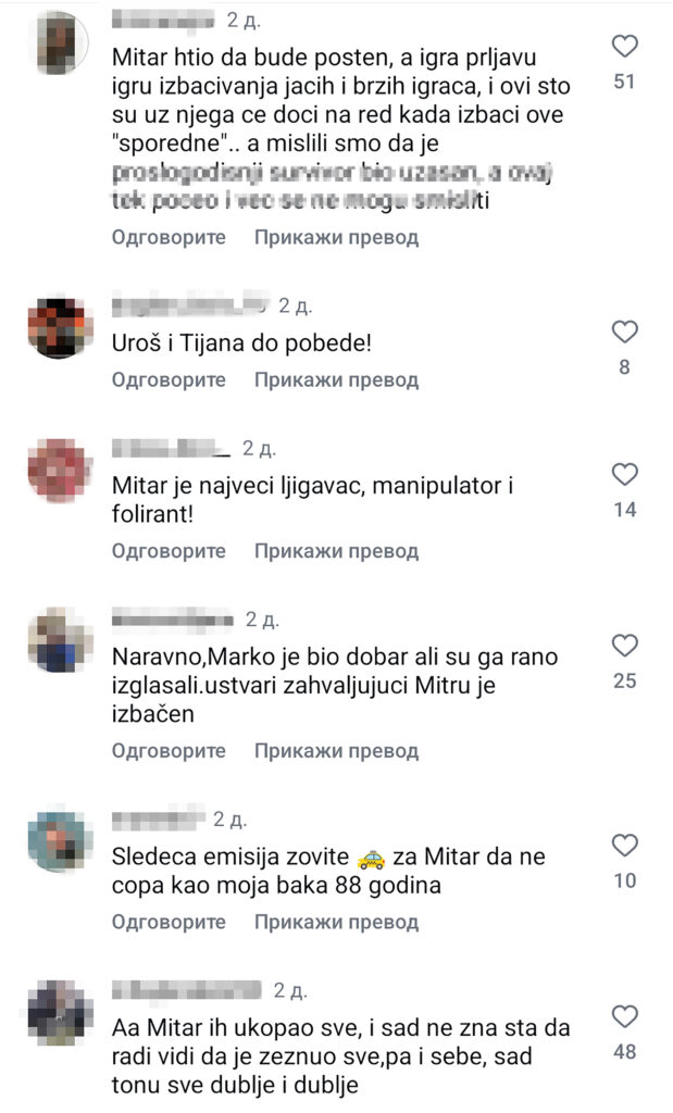 ružni komentari na račun Mitra Pešića, ovogodišnjeg učesnika Survivor-a