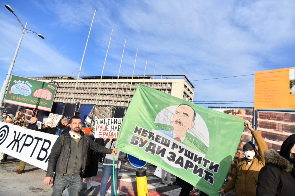 Beograd 01. decembar 2024. Protest kod hotela Jugoslavija Foto:Vesna Lalić/Nova.rs