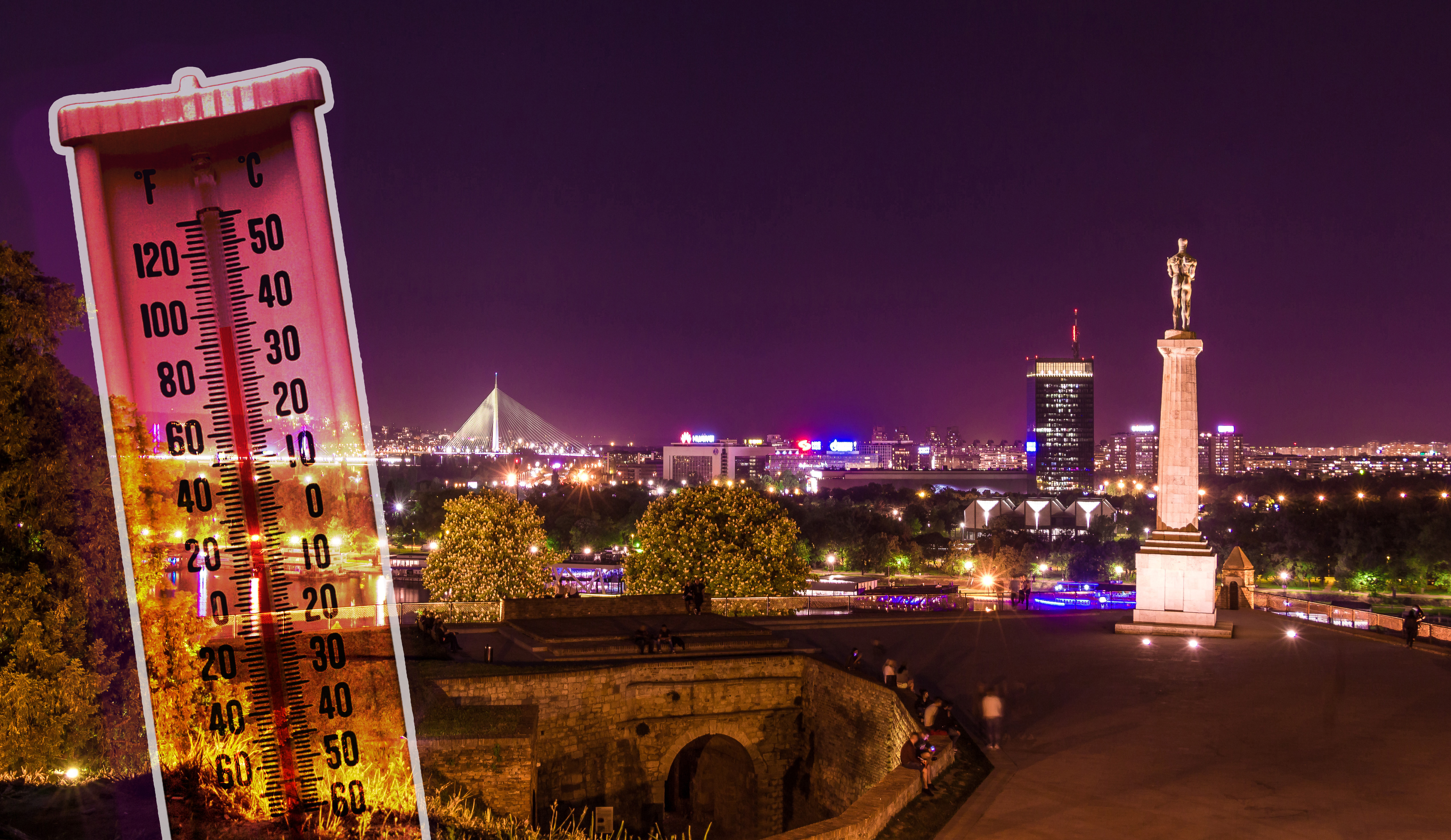 Belgrade,,Serbia,,April,2018,-,Night,Shot,From,Kalemegdan,Fortress