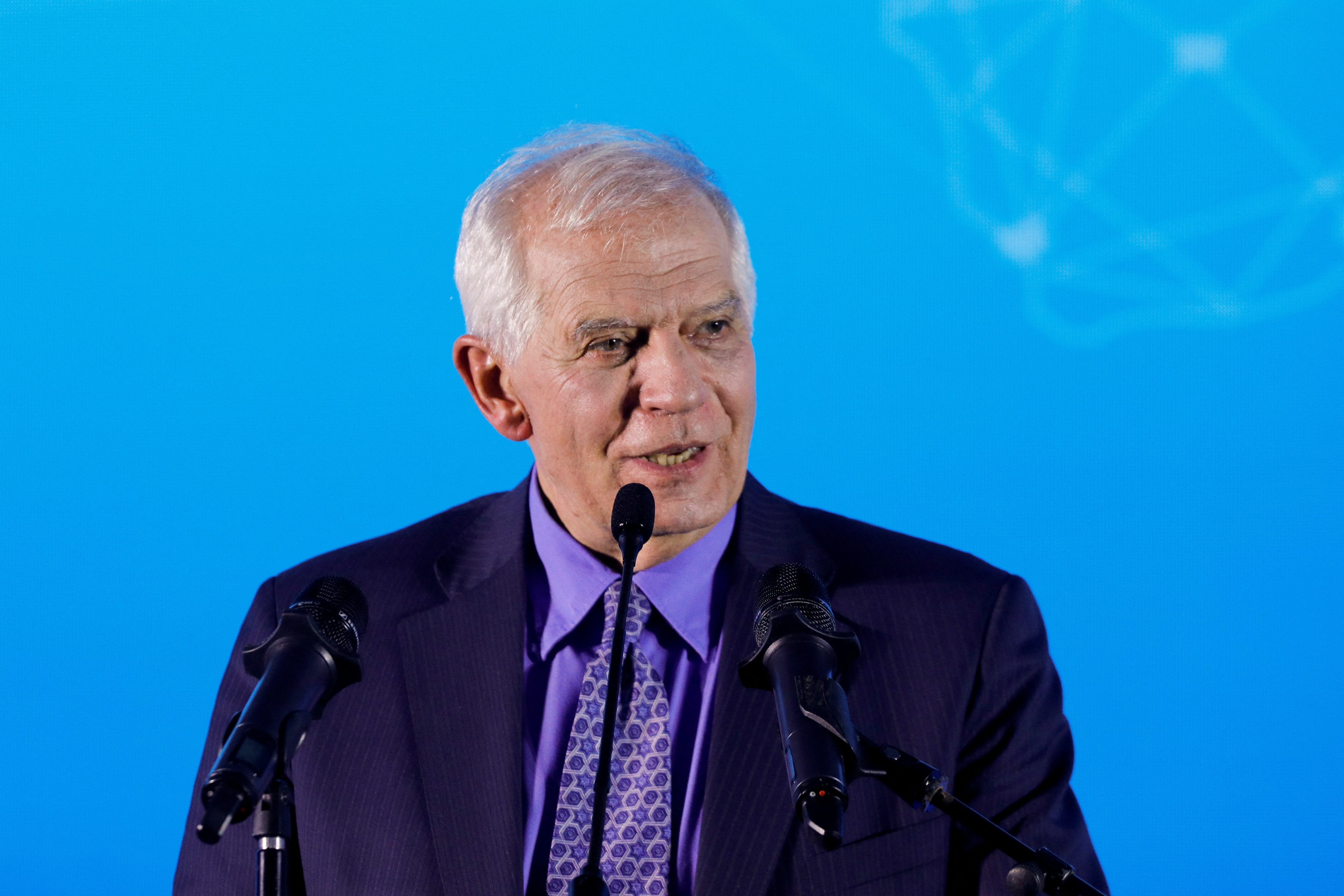 European Union foreign policy chief Josep Borrell holds a news conference, following meetings with Serbian President Aleksandar Vucic and Kosovar Prime Minister Albin Kurti, in Ohrid, North Macedonia March 18, 2023.REUTERS/Ognen Teofilovski
