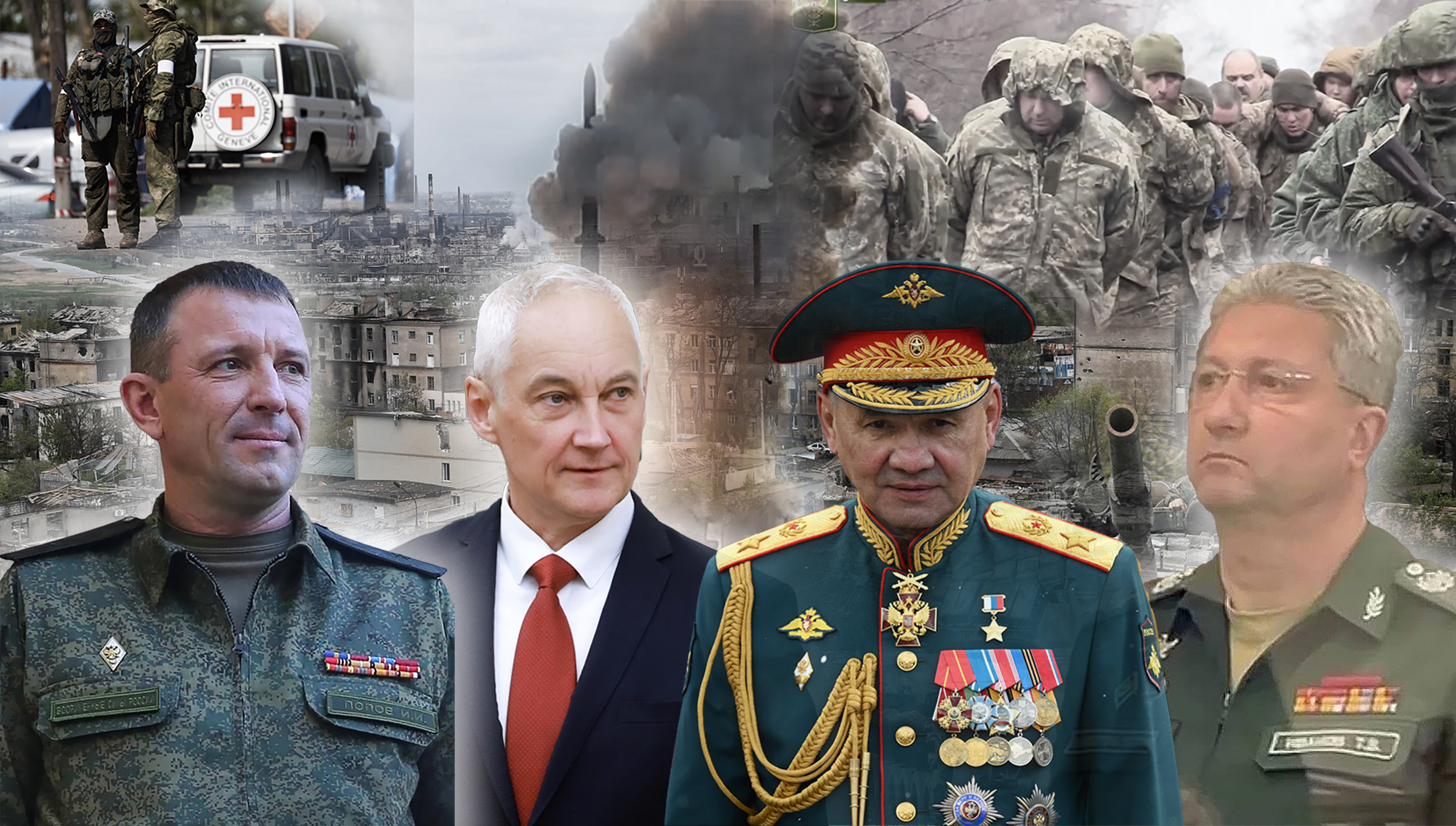 Andrei Belousov
Sergey Shoigu
Timur Ivanov 
Ivan Popov
ZA CMS
Kombo od njih i neki rat iza, u pitanju su ruski vojni zvaničnici koji su uhapšeni