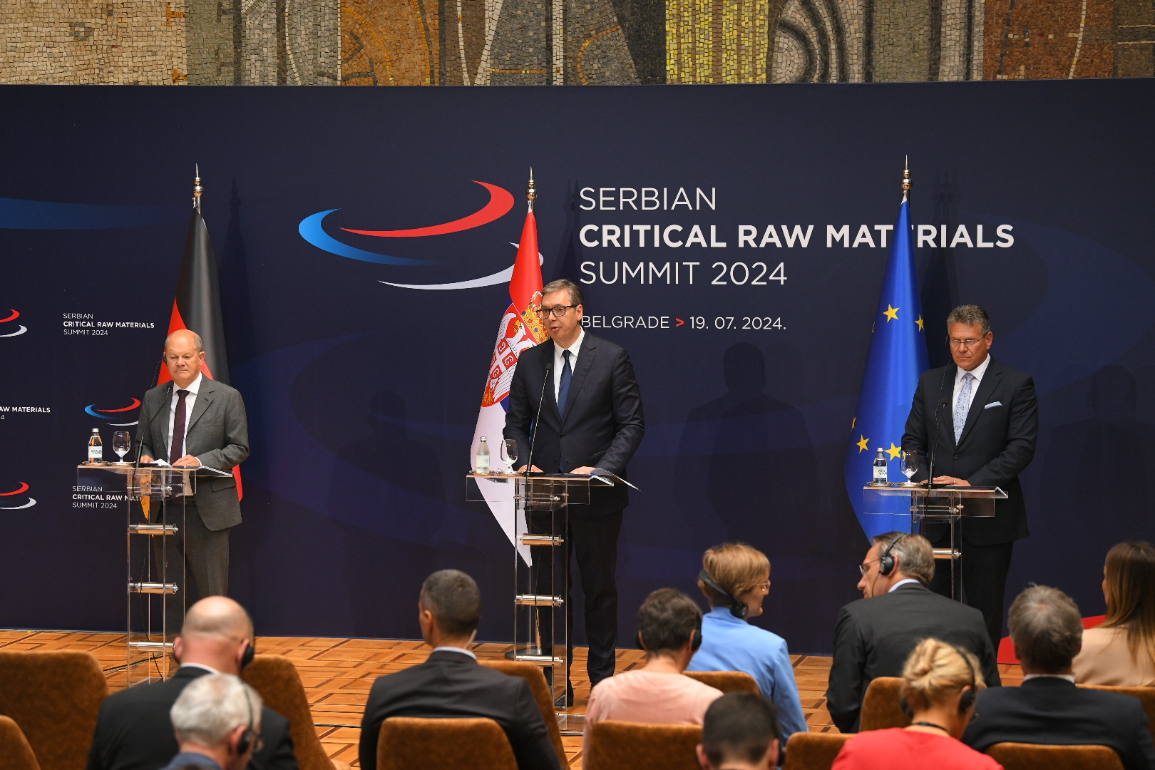 Beograd 19. jul 2024. Konferencija za novinare nakon odrzanog sastanka Aleksandra Vučića i nemačkog kancelara Olafa Šolca Foto:Amir Hamzagić/Nova.rs