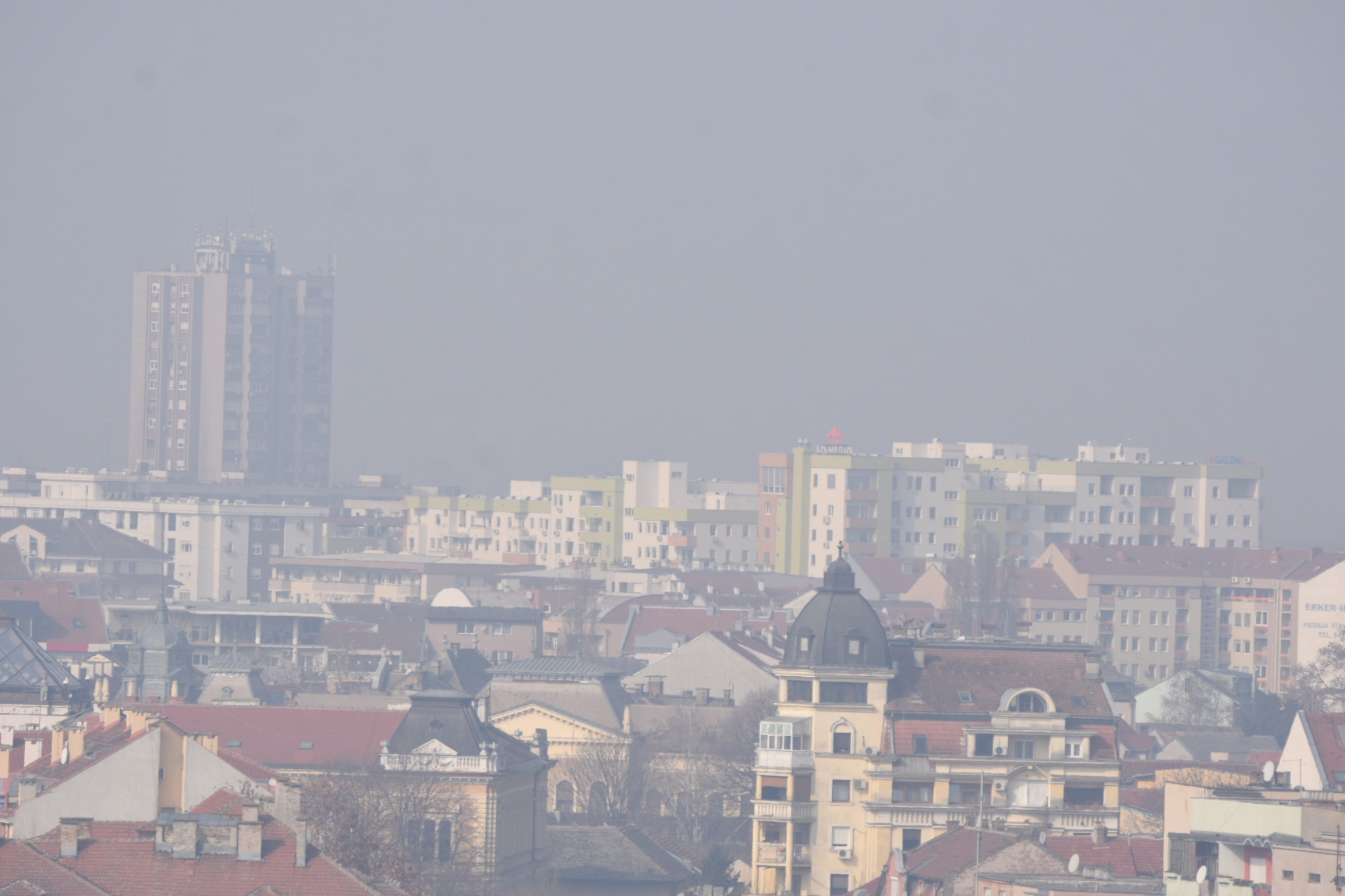 Novi Sad 24.01.2021 zagadjenost vazduha u Novom Sadu zagadjenost magla zagađenje, zagadjenje, vazduh foto Nenad Lazic
