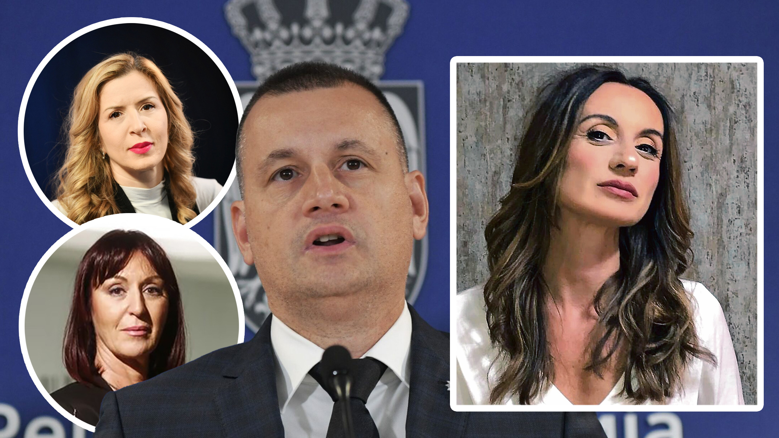 Nenad Stefanović, Željka Nikolaidis i tužiteljke Bojana Savović i Jasmina Paunović