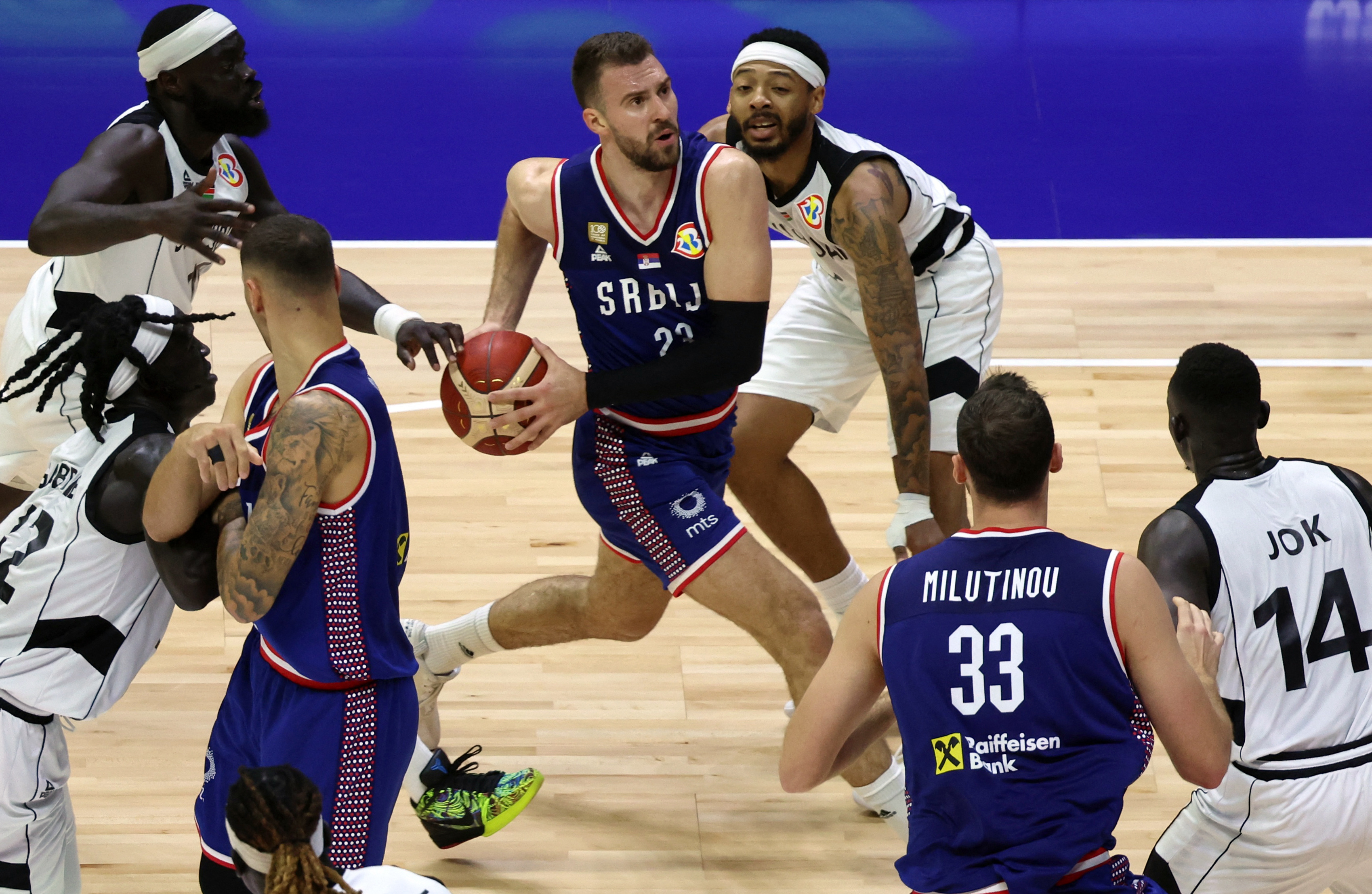 Basketball - FIBA World Cup 2023 - First Round - Group B - South Sudan v Serbia - Araneta Coliseum, Quezon, Philippines - August 30, 2023 Serbia's Marko Guduric in action REUTERS/Eloisa Lopez