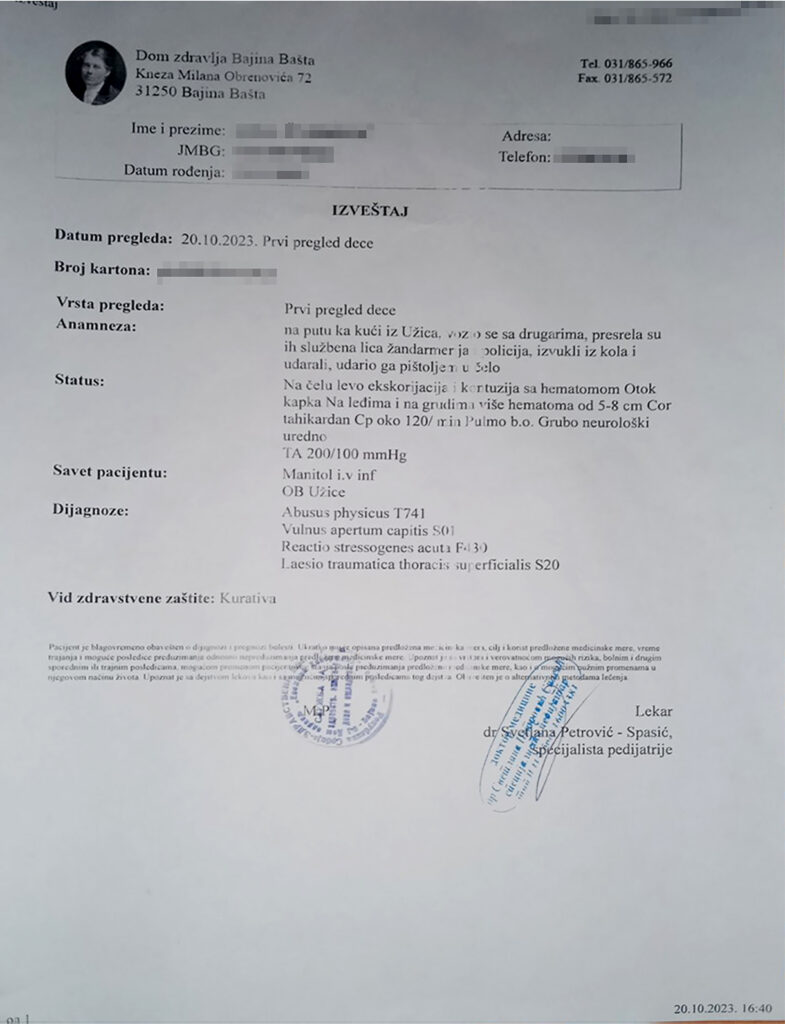 kako su panduri greškom pretukli tri klinca
Tagovi: Užice, policija, Bajina Bašta, maloletnici, prebijan je,  lekarski nalaz
