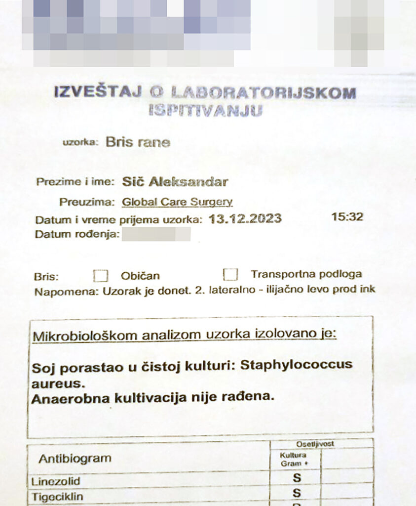 Aleksandar Sič medicinska dokumentacija