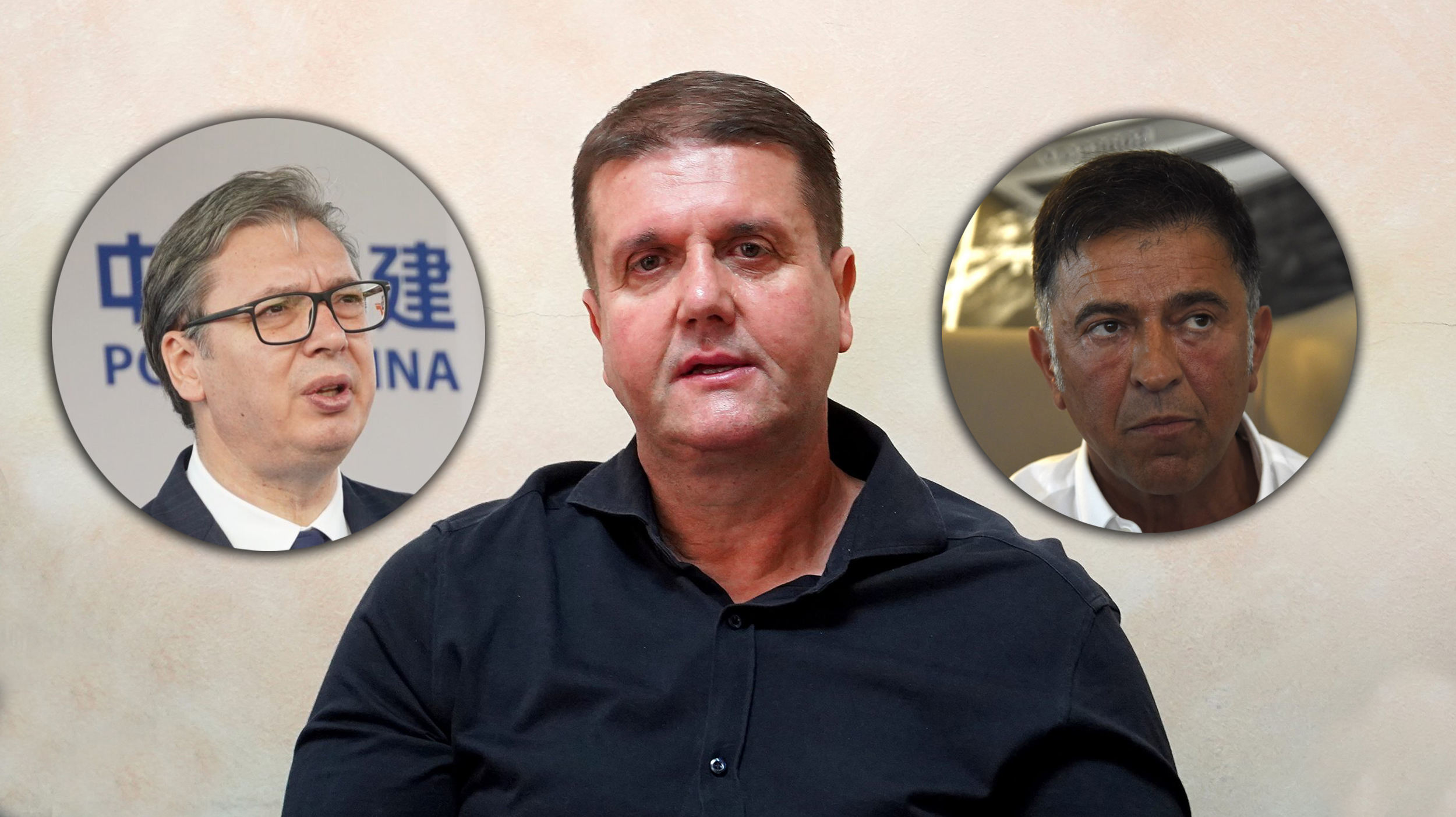 Veeliki Darko Šarić + manji Aleksandar Vučić + manji Stanko Subotić Cane,Tema je dogovor Darka Šarića i Aleksandra Vučića o predaji koju je ugovorio Stanko Subotić Cane