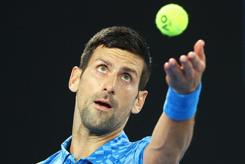 Tennis - Australian Open - Melbourne Park, Melbourne, Australia - January 17, 2023
Serbia's Novak Djokovic in action during his first round match against Spain's Roberto Carballes Baena REUTERS/Carl Recine