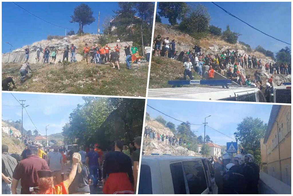 Crna Gora, Cetinje, 04.09.2021. blokada puta, policija, dan pred ustoličenje mitropolita Joanikija Foto: Nova.rs