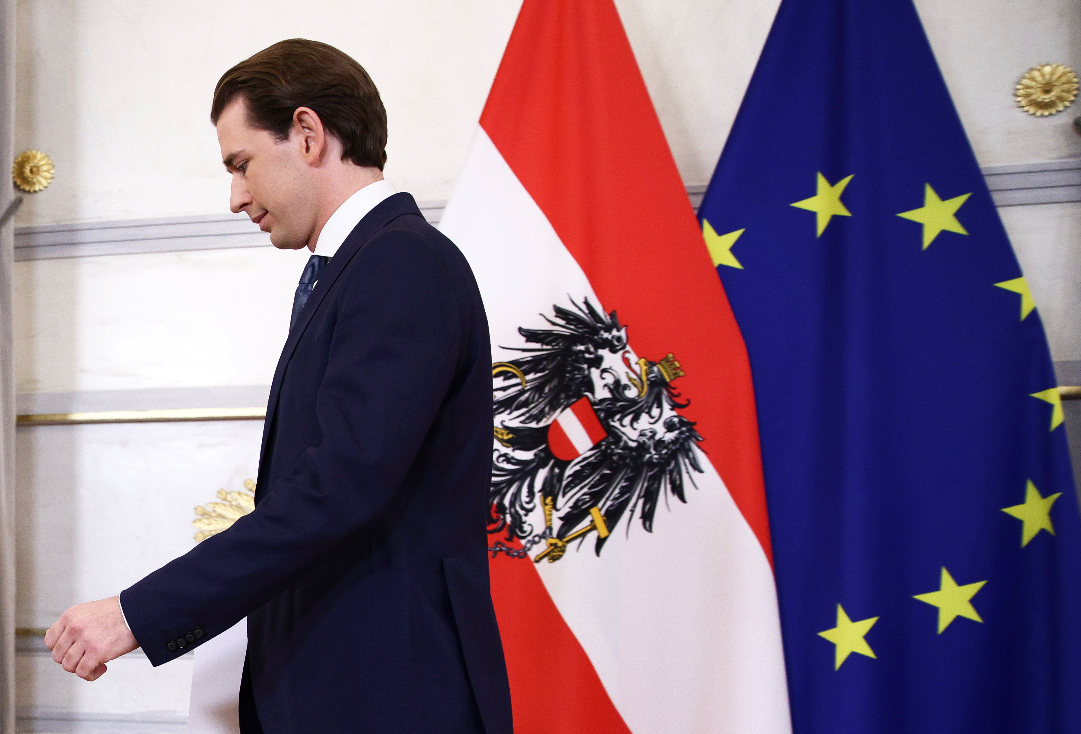 Austria's Chancellor Kurz gives statement in Vienna