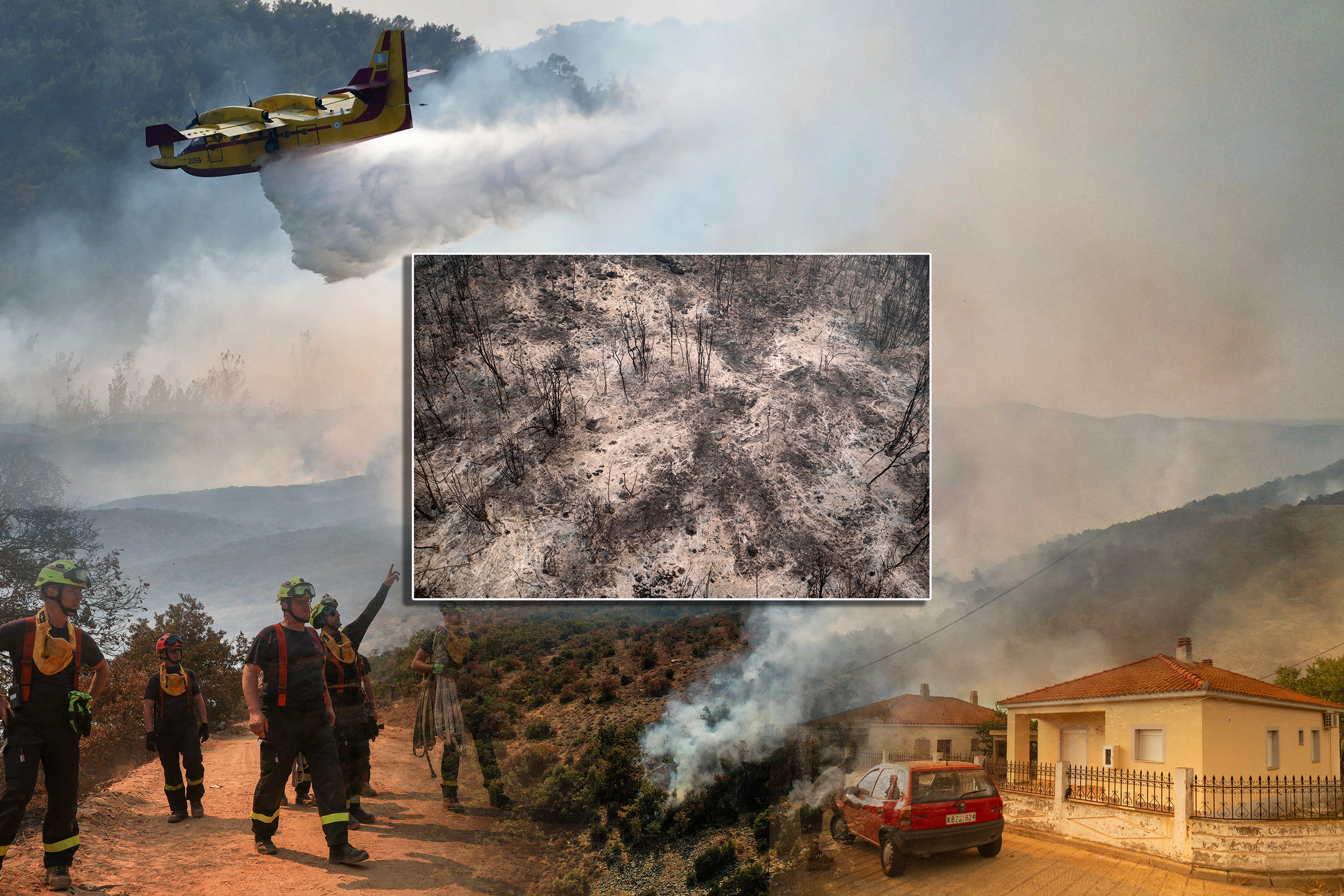 Smoke rises as a wildfire burns at Dadia National Park in the region of Evros, Greece, August 29, 2023. REUTERS/Alexandros Avramidis