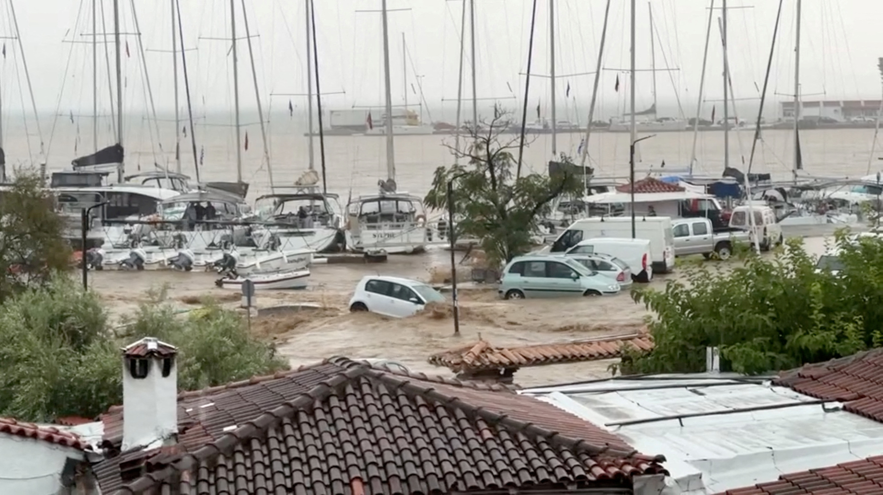 Impact of storm Daniel, in Skiathos