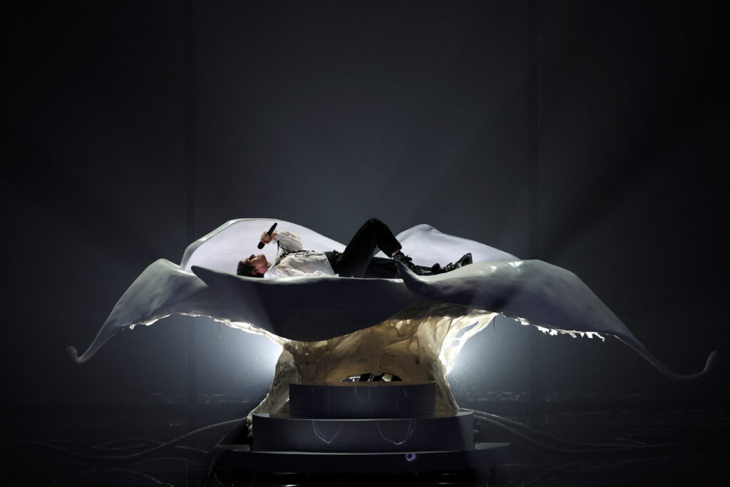 Luke Black from Serbia performs during the first semi-final of the 2023 Eurovision Song Contest in Liverpool, Britain, May 9, 2023. REUTERS/Phil Noble