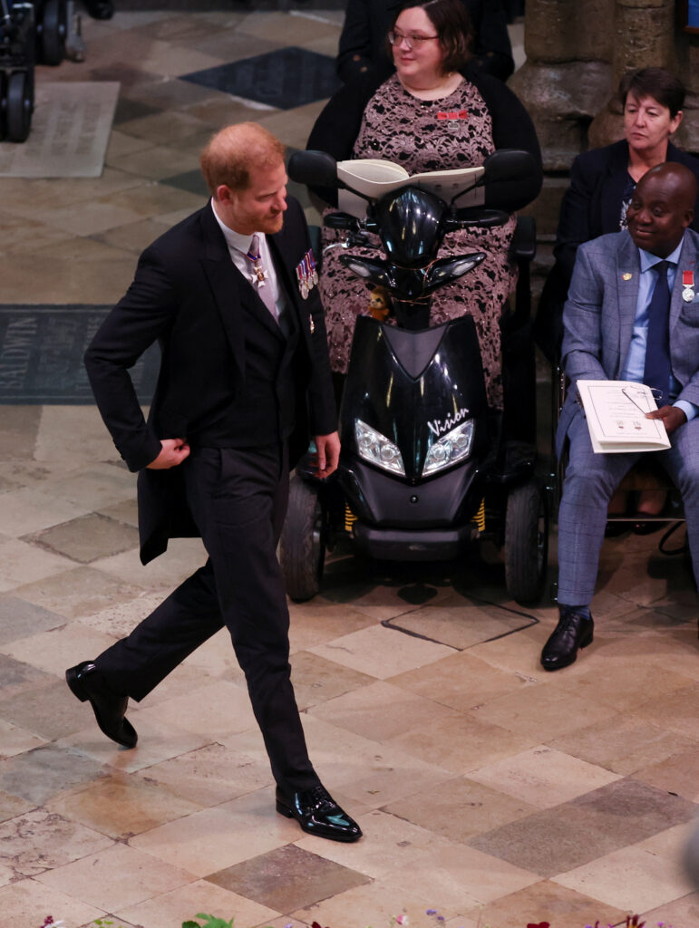 Britain's Prince Harry, Duke of Sussex, attends Britain's King Charles and Queen Camilla's coronation ceremony at Westminster Abbey, in London, Britain May 6, 2023. REUTERS/Phil Noble/Pool