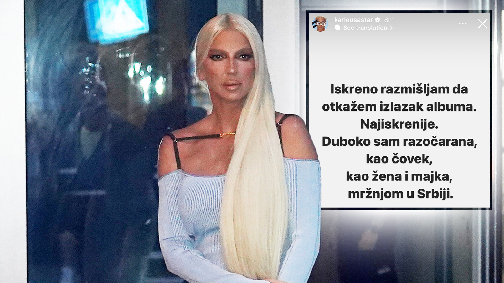 Jelena Karleusa enters the Pink television building where she will be a guest on the Hit Tweet show.Jelena Karleusa ulazi u zgradu televizije Pink gde ce gostovati u emisiji Hit Tvit.