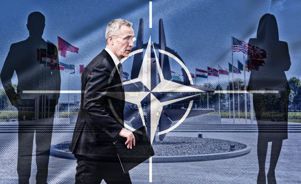 BRUSSELS, BELGIUM - May 13, 2019: Nato star sculpture in Brussels. NATO Headquarters - Political and Administrative Center for the North Atlantic Alliance
