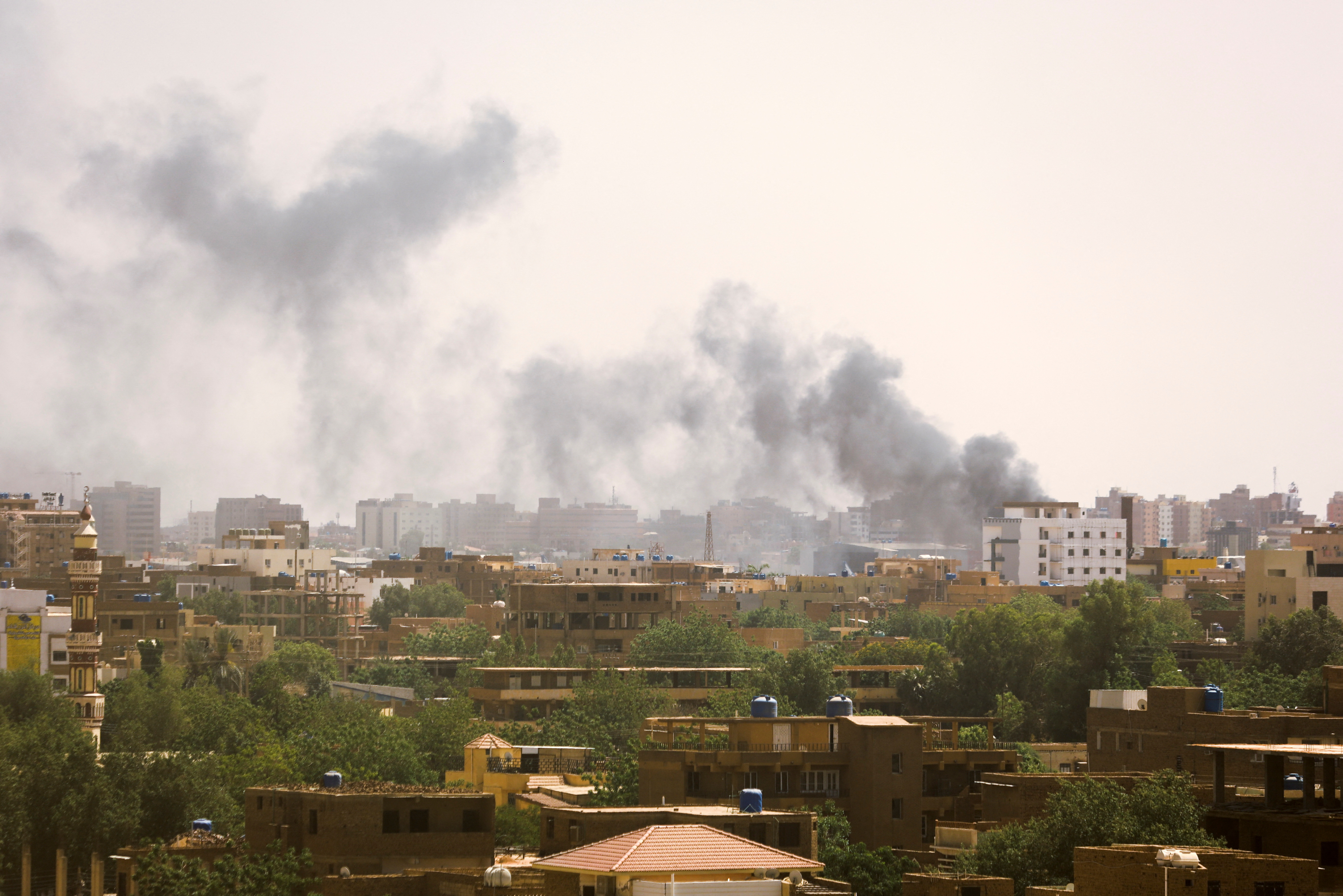 Smoke rises over buildings during clashes between the paramilitary Rapid Support Forces and the army in Khartoum