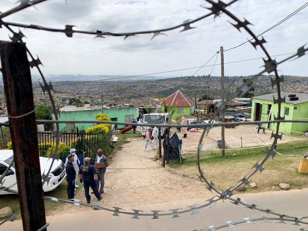 The scene of a deadly mass shooting is seen, near Pietermaritzburg, South Africa April 21, 2023. REUTERS/Rogan Ward