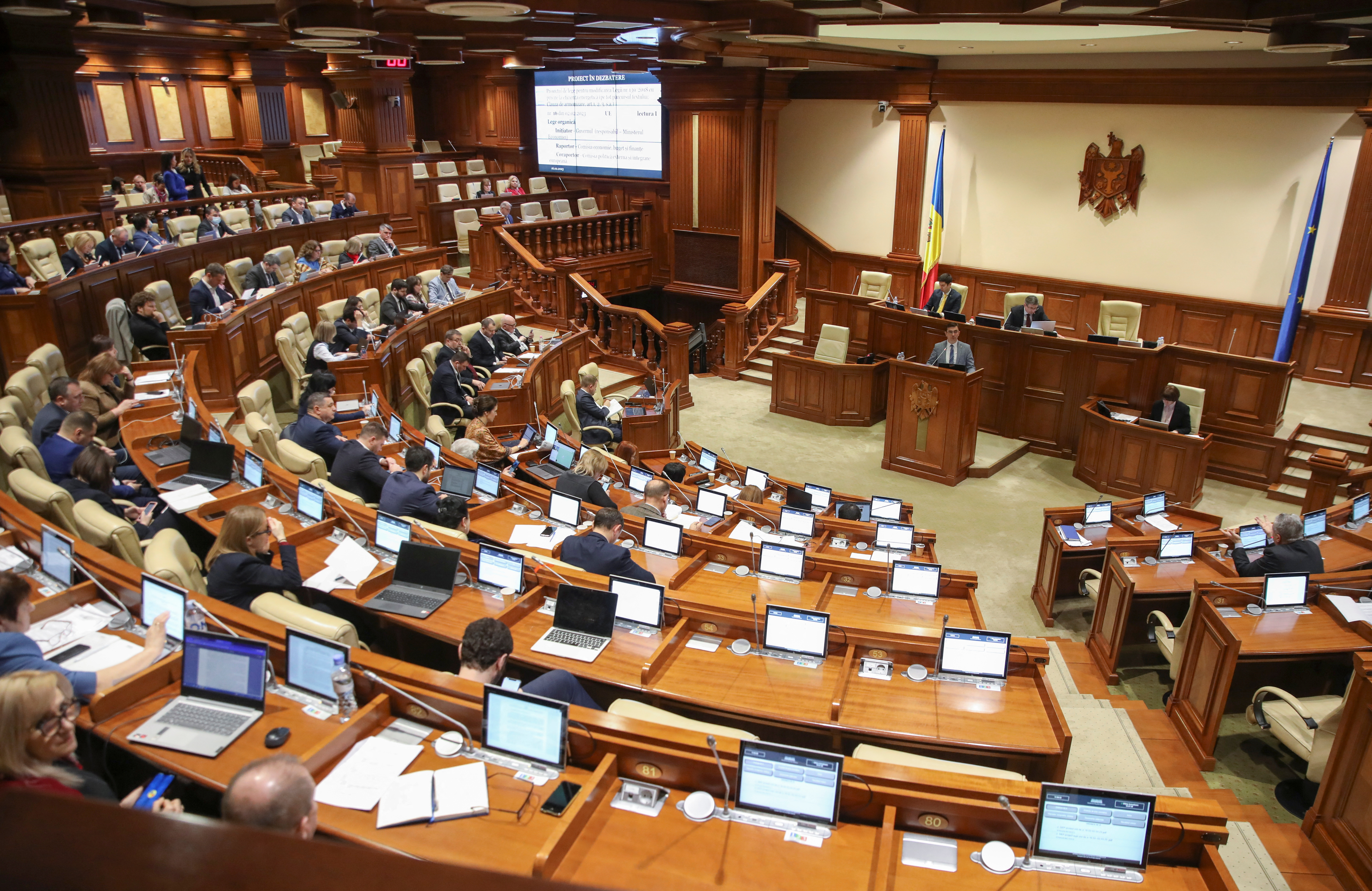 Members of parliament hold a session in Chisinau, Moldova, February 16, 2023. REUTERS/Vladislav Culiomza