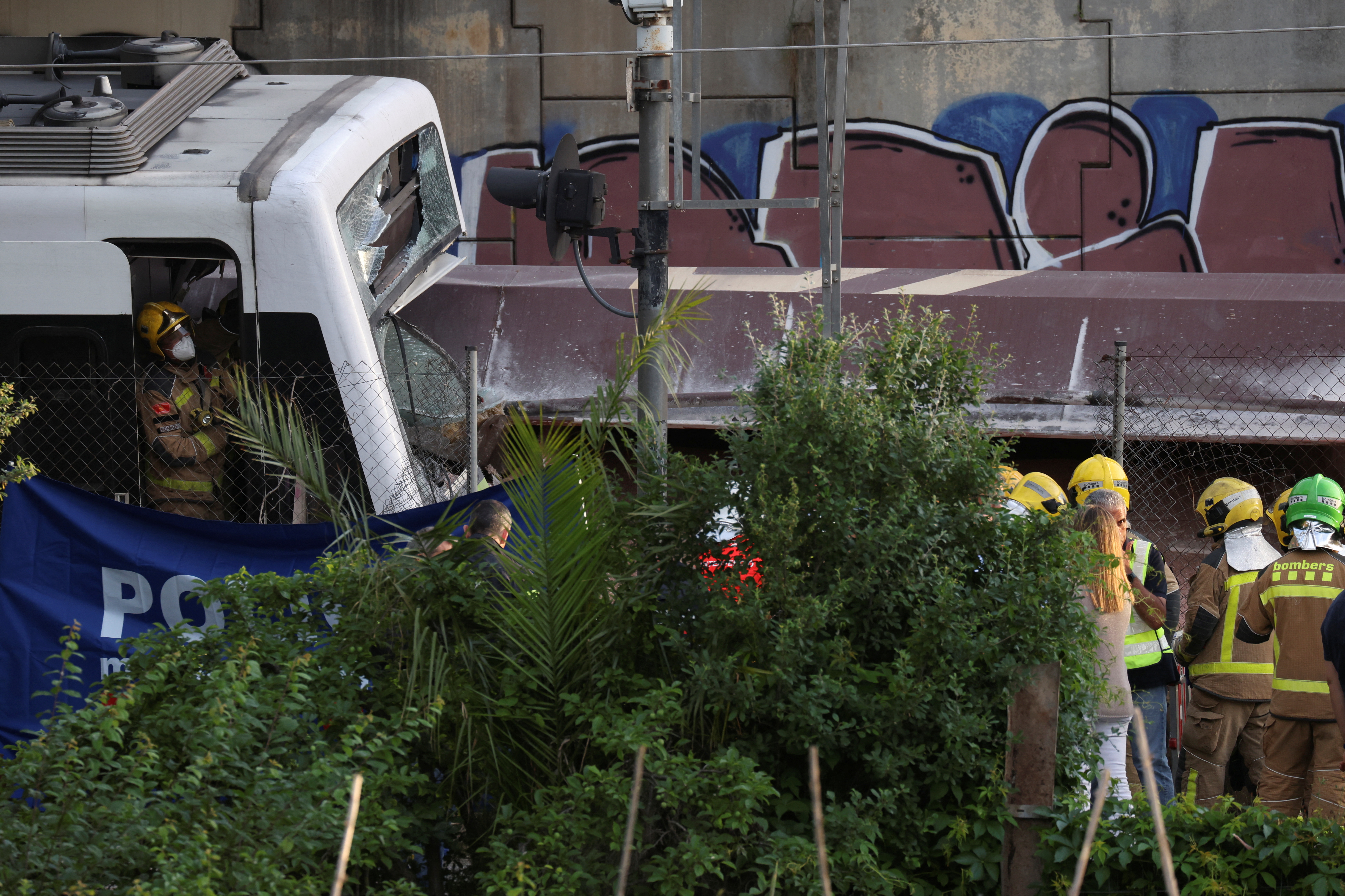 Commuter train collides with goods train on the outskirts of Barcelona