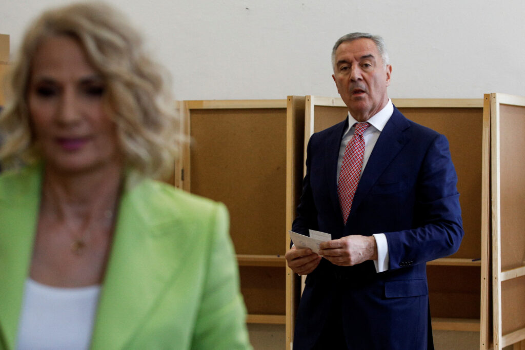Milo Djukanovic, President of Montenegro and a candidate from the Democratic Party of Socialists, votes at a polling station during the presidential elections in Podgorica, Montenegro, March 19, 2023. REUTERS/Stevo Vasiljevic