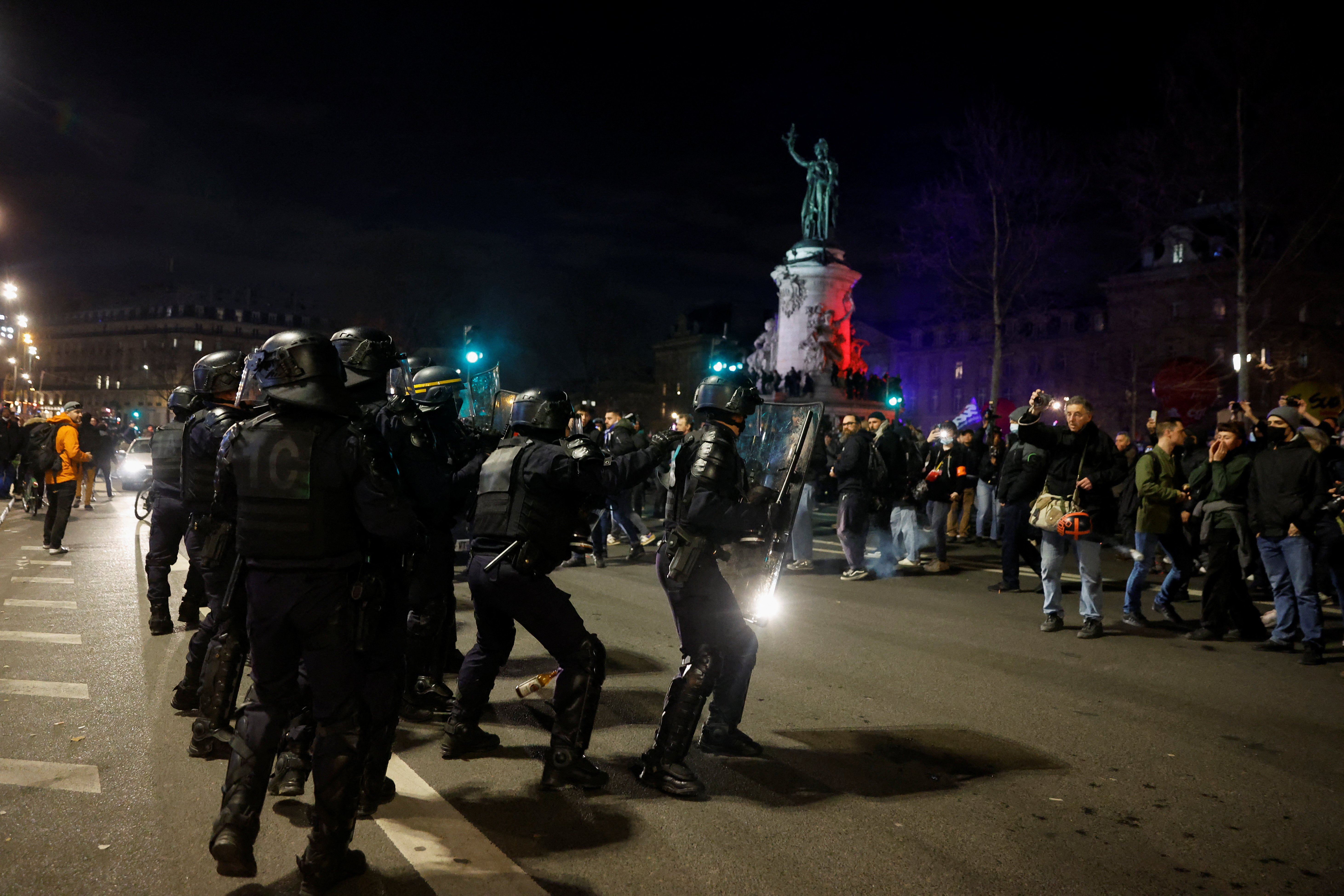 Anti-pension bill protest in Paris