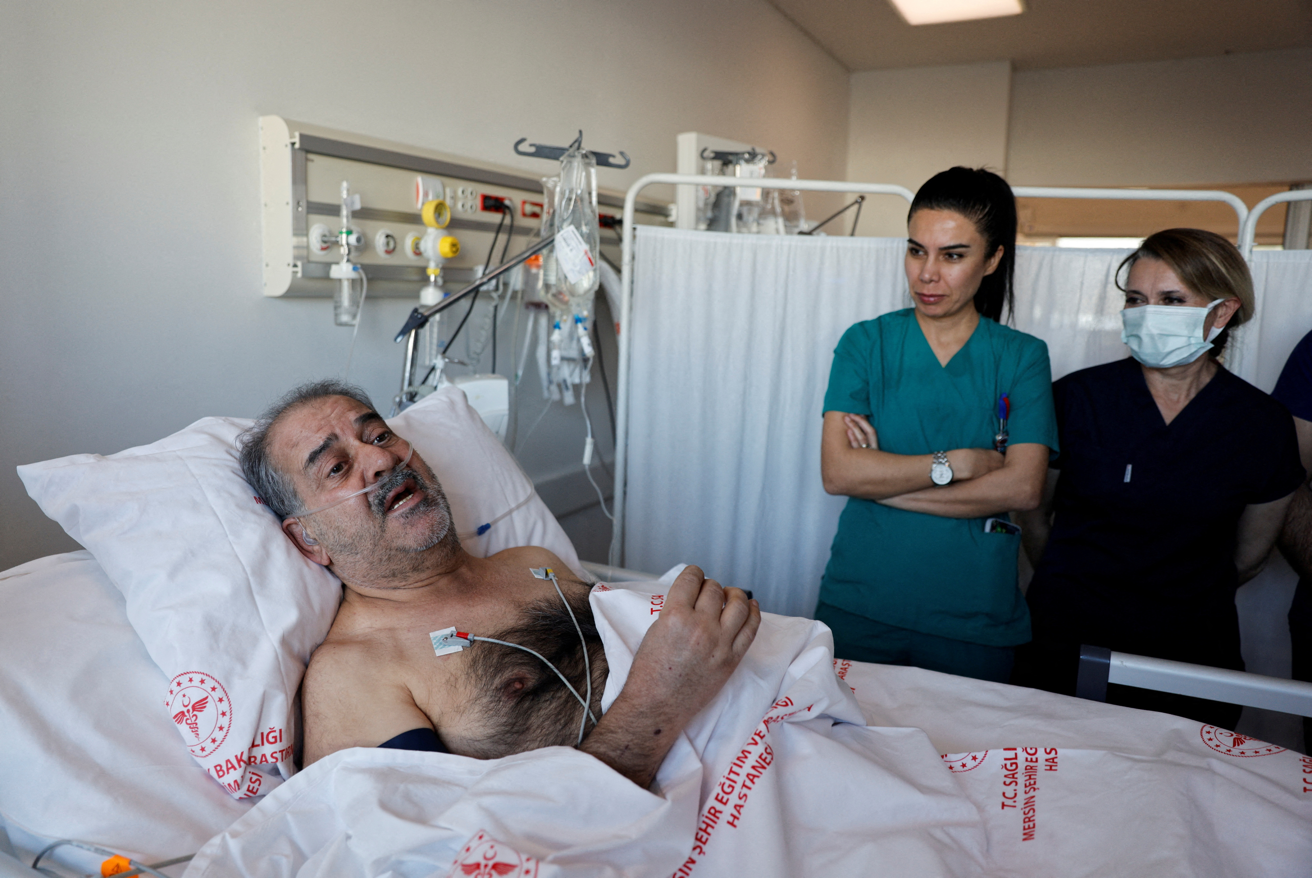 spasen iz ruševina  Turkey earthquake survivor Huseyin Berber at Mersin City hospital
