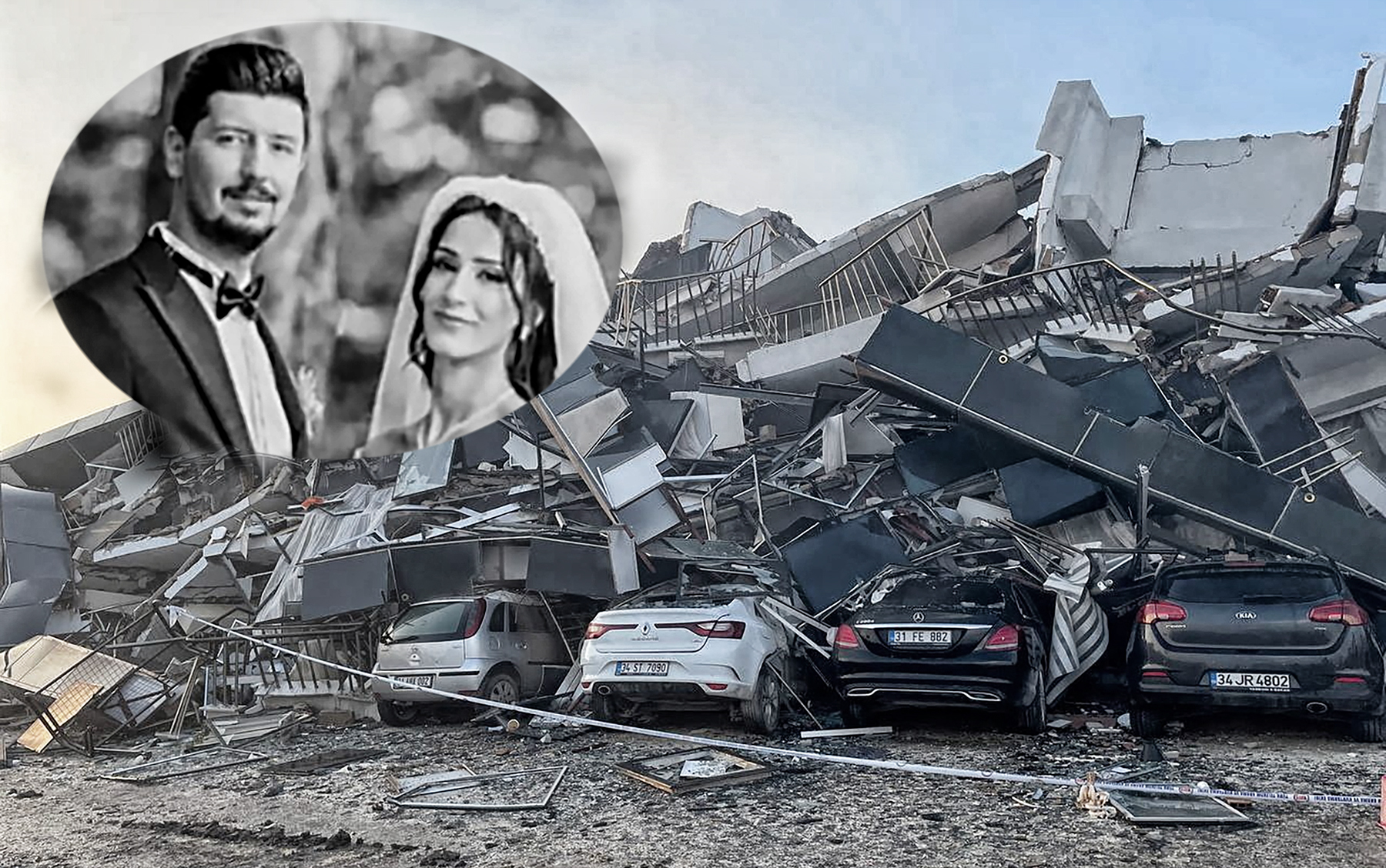 Betul Čoban Čakir i Bedretina Čakira.
  A view of vehicles under a collapsed building following an earthquake in Hatay, Turkey February 7, 2023. REUTERS/Huseyin Hayatsever