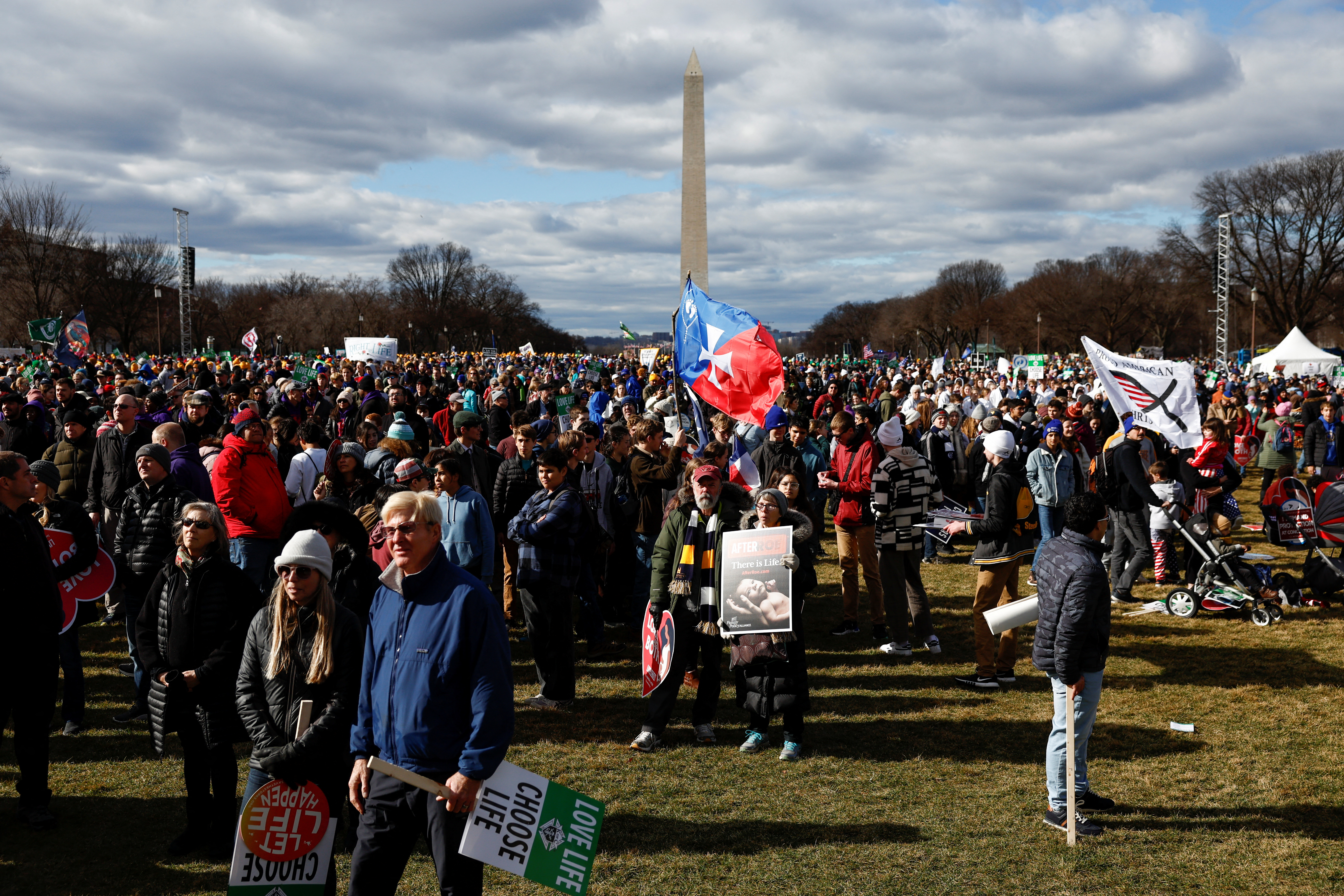 Anti-abortion demonstrators take part in the annual "March for Life" in Washington