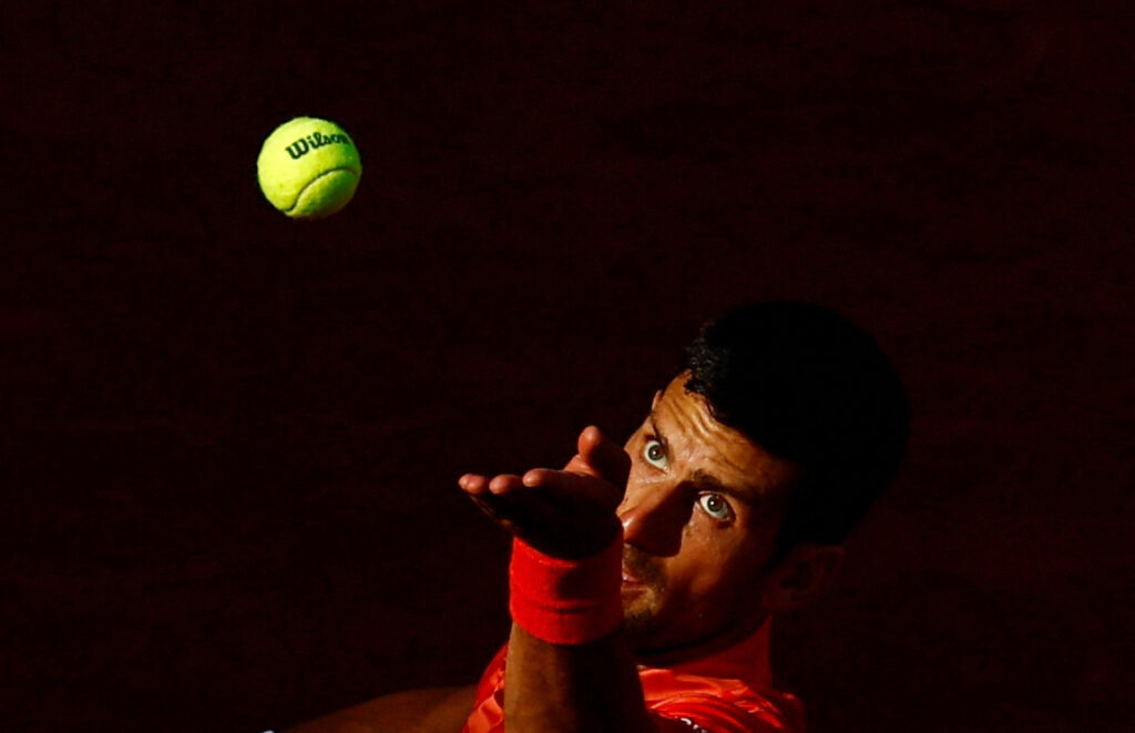 Tennis - French Open - Roland Garros, Paris, France - June 6, 2023 Serbia's Novak Djokovic in action during his quarter final match against Russia's Karen Khachanov REUTERS/Clodagh Kilcoyne     TPX IMAGES OF THE DAY