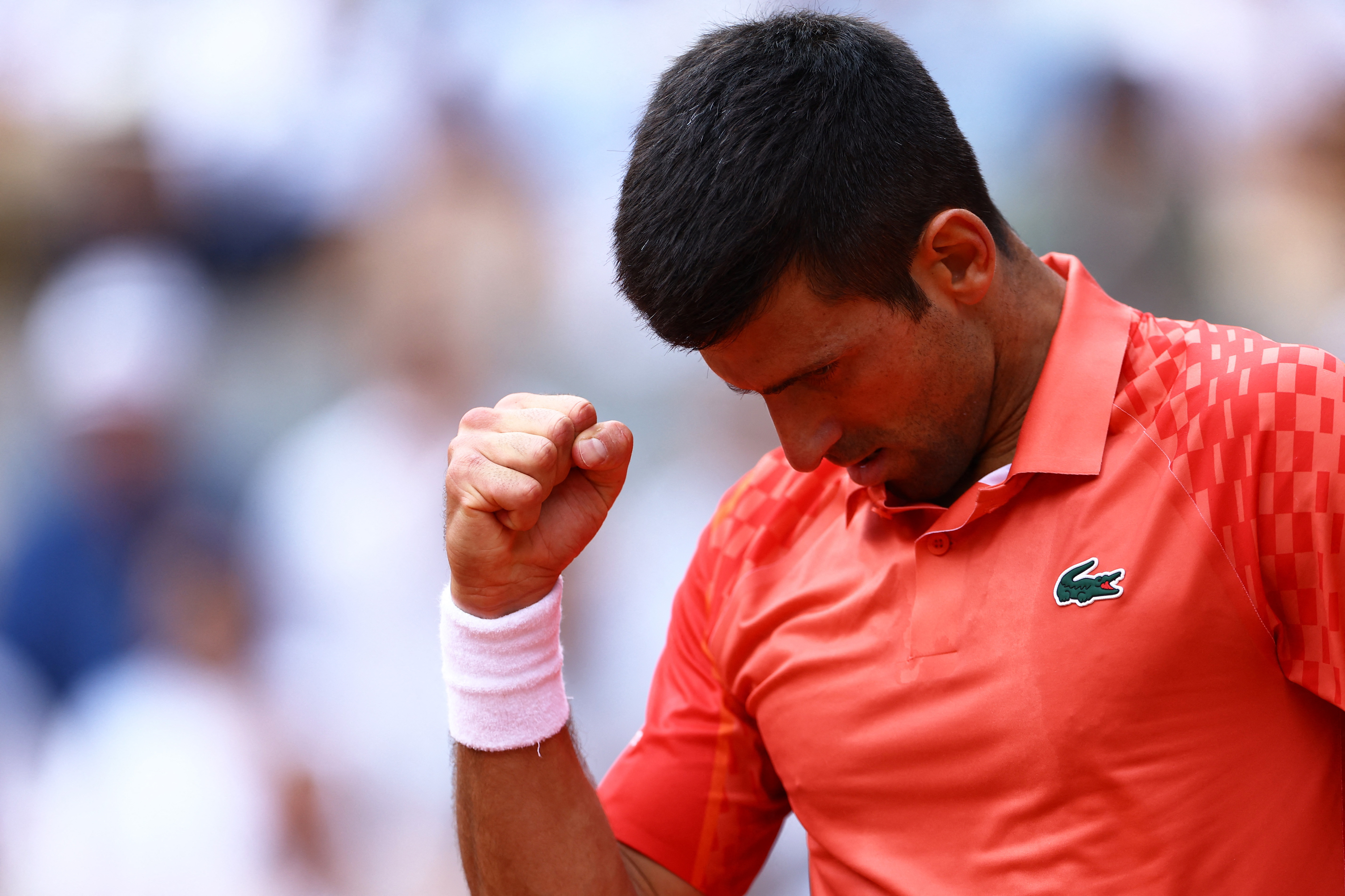 Tennis - French Open - Roland Garros, Paris, France - June 11, 2023 Serbia's Novak Djokovic reacts during the final match against Norway's Casper Ruud REUTERS/Lisi Niesner