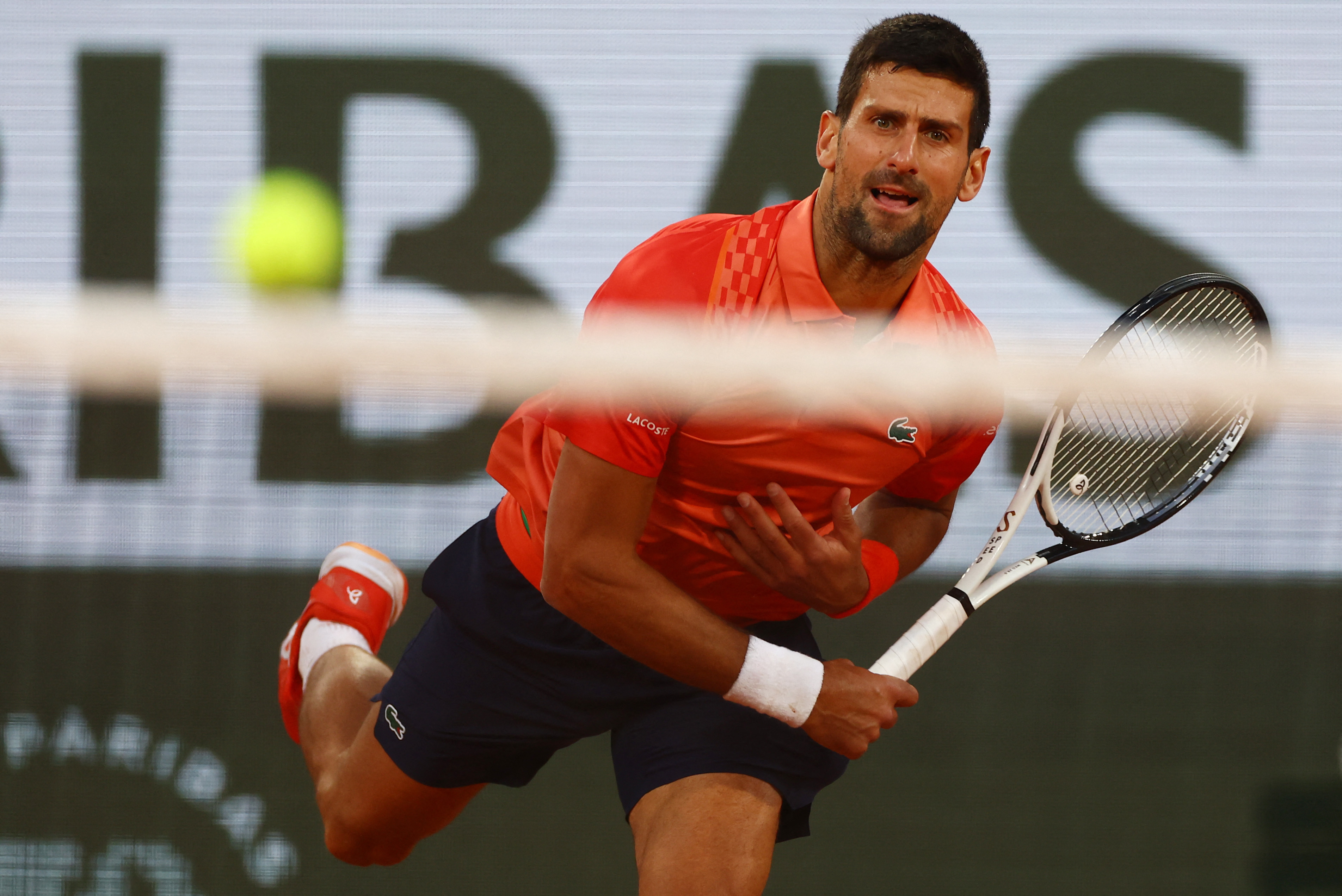 Tennis - French Open - Roland Garros, Paris, France - May 31, 2023  Serbia's Novak Djokovic in action during his second round match against Hungary's Marton Fucsovics REUTERS/Kai Pfaffenbach