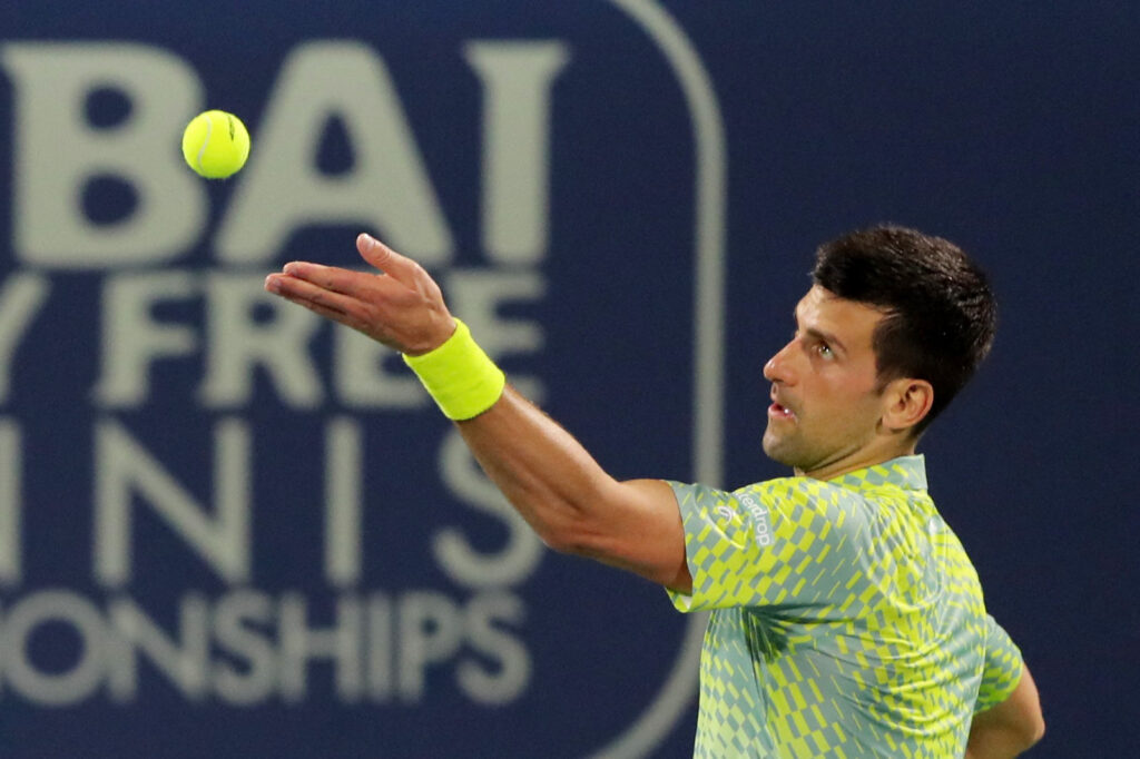ATP 500 - Dubai Tennis Championships - The Dubai Duty Free Tennis Centre, Dubai, United Arab Emirates - March 3, 2023 Serbia's Novak Djokovic in action during his semi final match against Russia's Daniil Medvedev REUTERS/Amr Alfiky