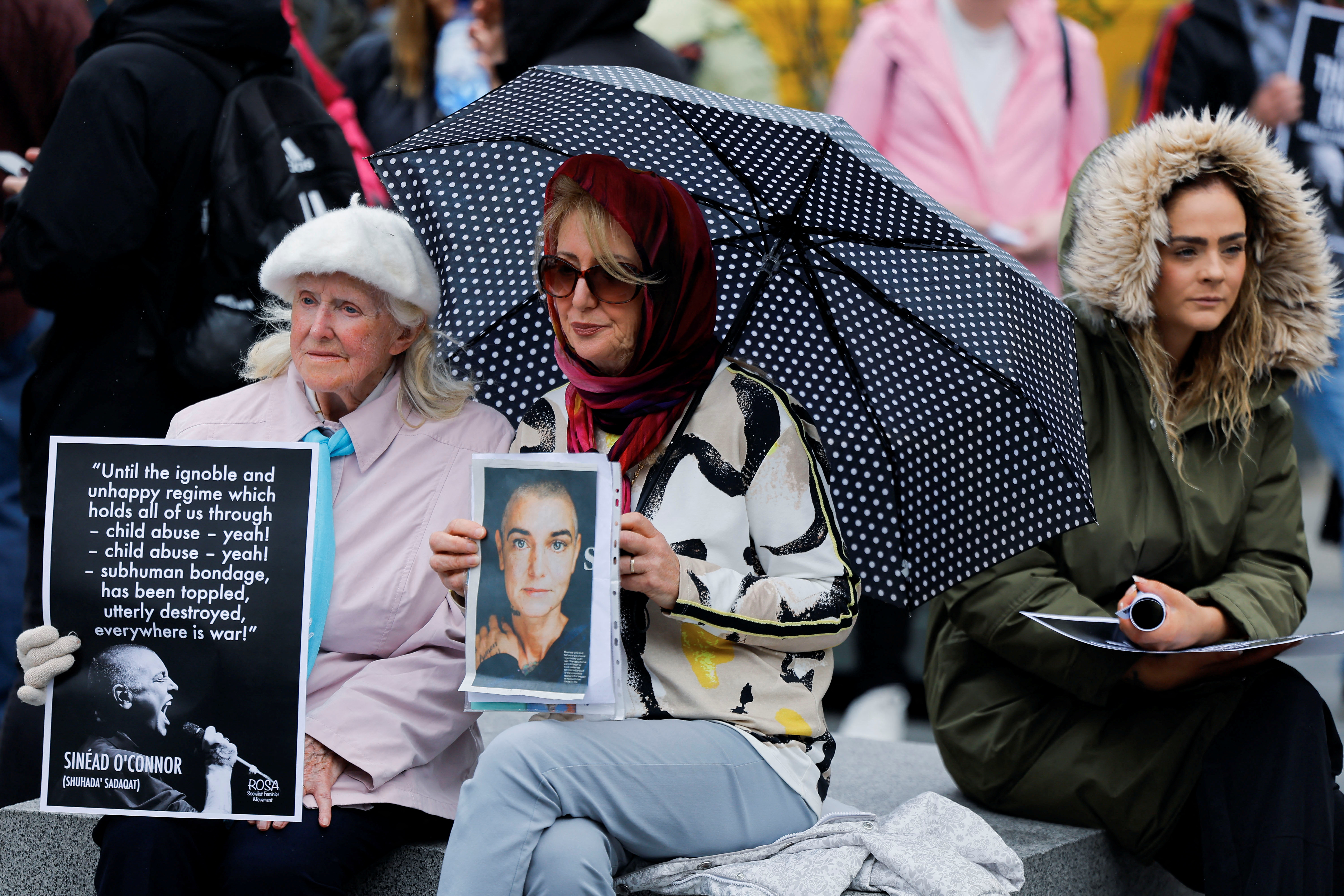 Fans gather to pay tribute to late Irish singer Sinead O'Connor, following her recent death, in Dublin, Ireland, July 30, 2023. REUTERS/Clodagh Kilcoyne