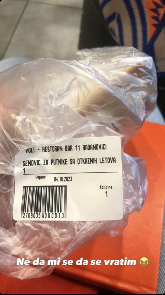 sendvic za putnike sa otkazanih letova airserbija