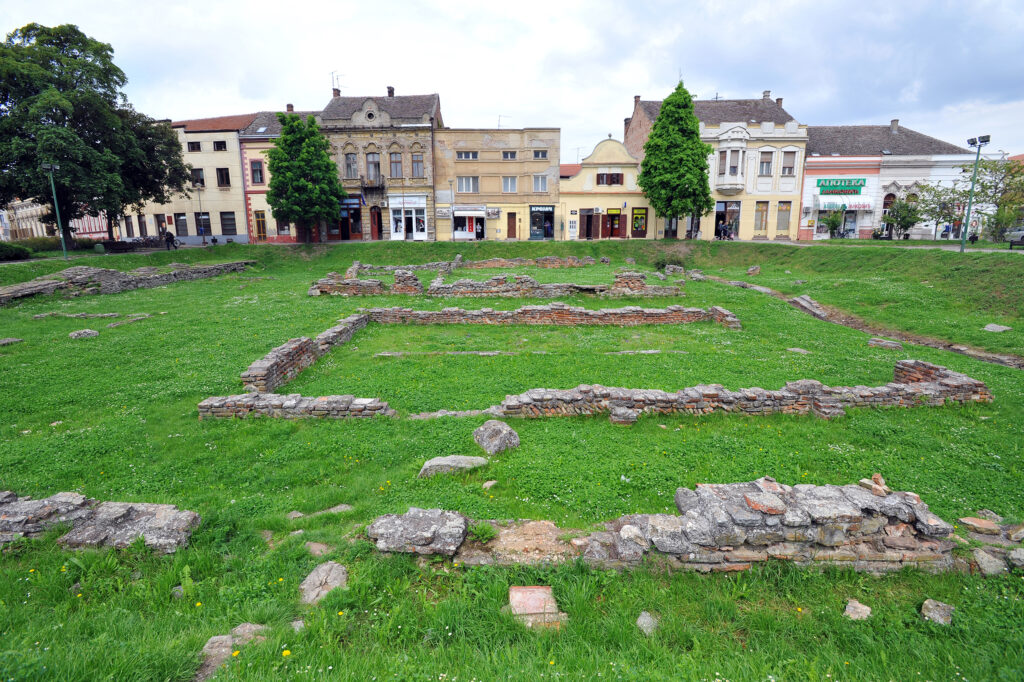 SREMSKA MITROVICA, SERBIA - MAY 9: Remains of old roman city Sirmium, on May 9 2017 in Sremska Mitrovica, Serbia