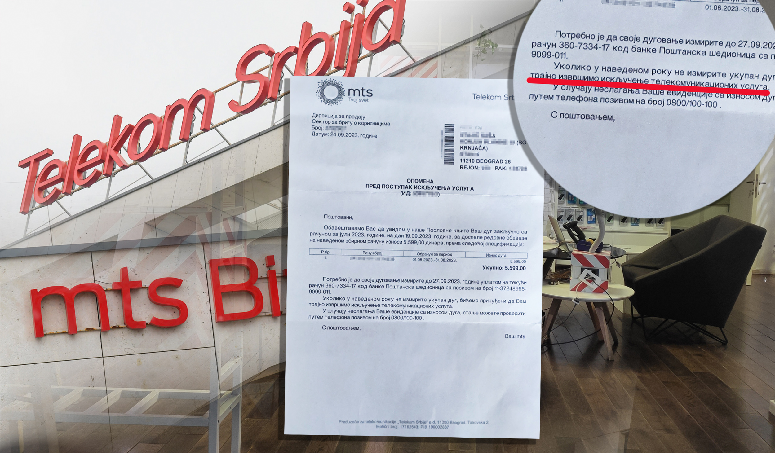mts racun opomena pred trajno iskljucenje
