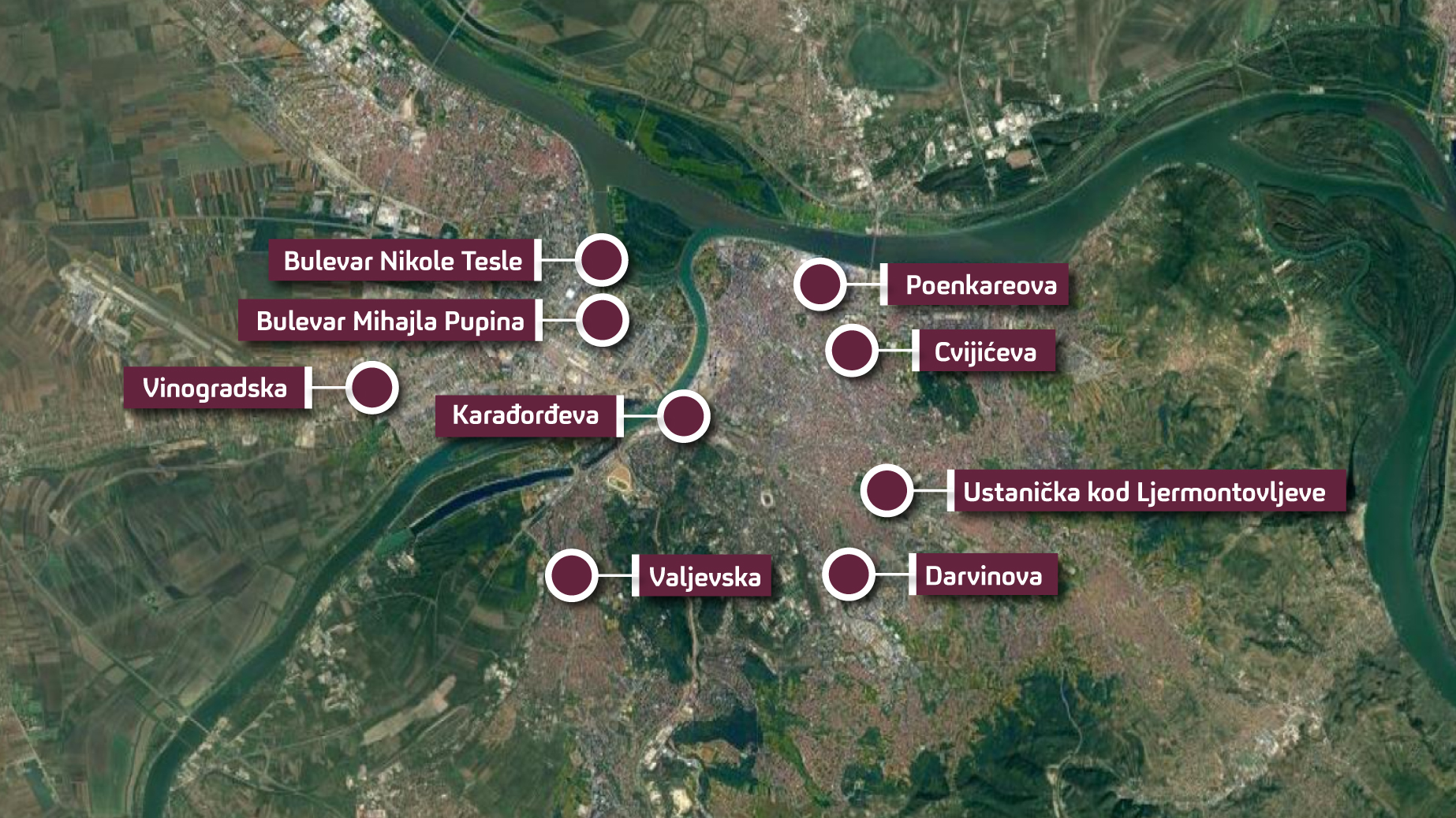 Mapa, lokacije na kojima bude najviše vode kada padne kiša u Boegradu