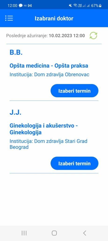 Izabrani lekar nema slobodnih termina