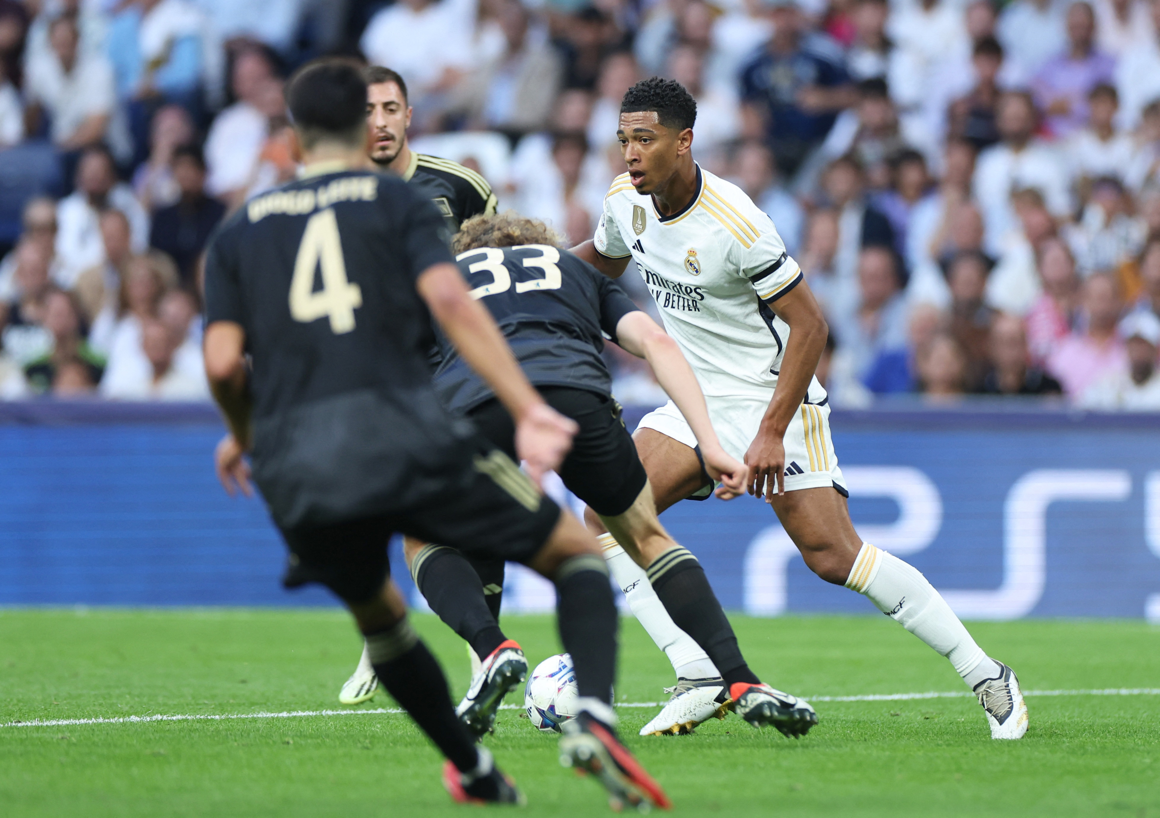 Soccer Football - Champions League - Group C - Real Madrid v 1. FC Union Berlin - Santiago Bernabeu, Madrid, Spain - September 20, 2023  Real Madrid's Jude Bellingham in action REUTERS/Isabel Infantes