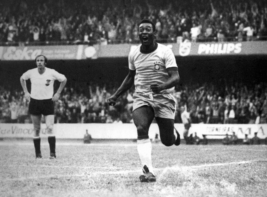 FILE PHOTO: Pele celebrates a goal. Action Images via Reuters/File Photo/File Photo/File Photo