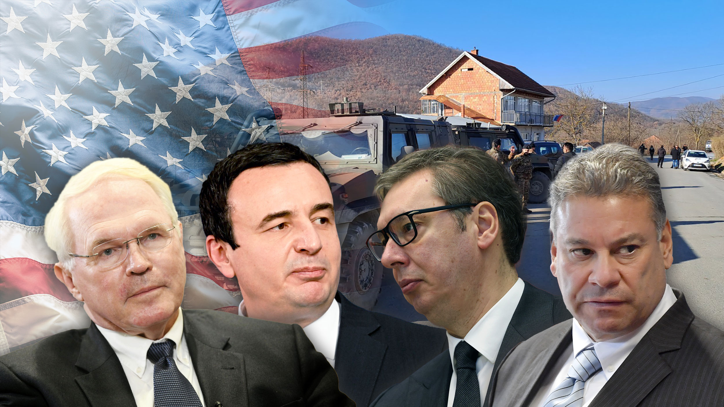 Gabrijel Eskobar, Kristofer Hil, Aleksandar Vučić , Aljbin Kurti, 
Američki potpis iza rešavanja nove krize na Kosovu